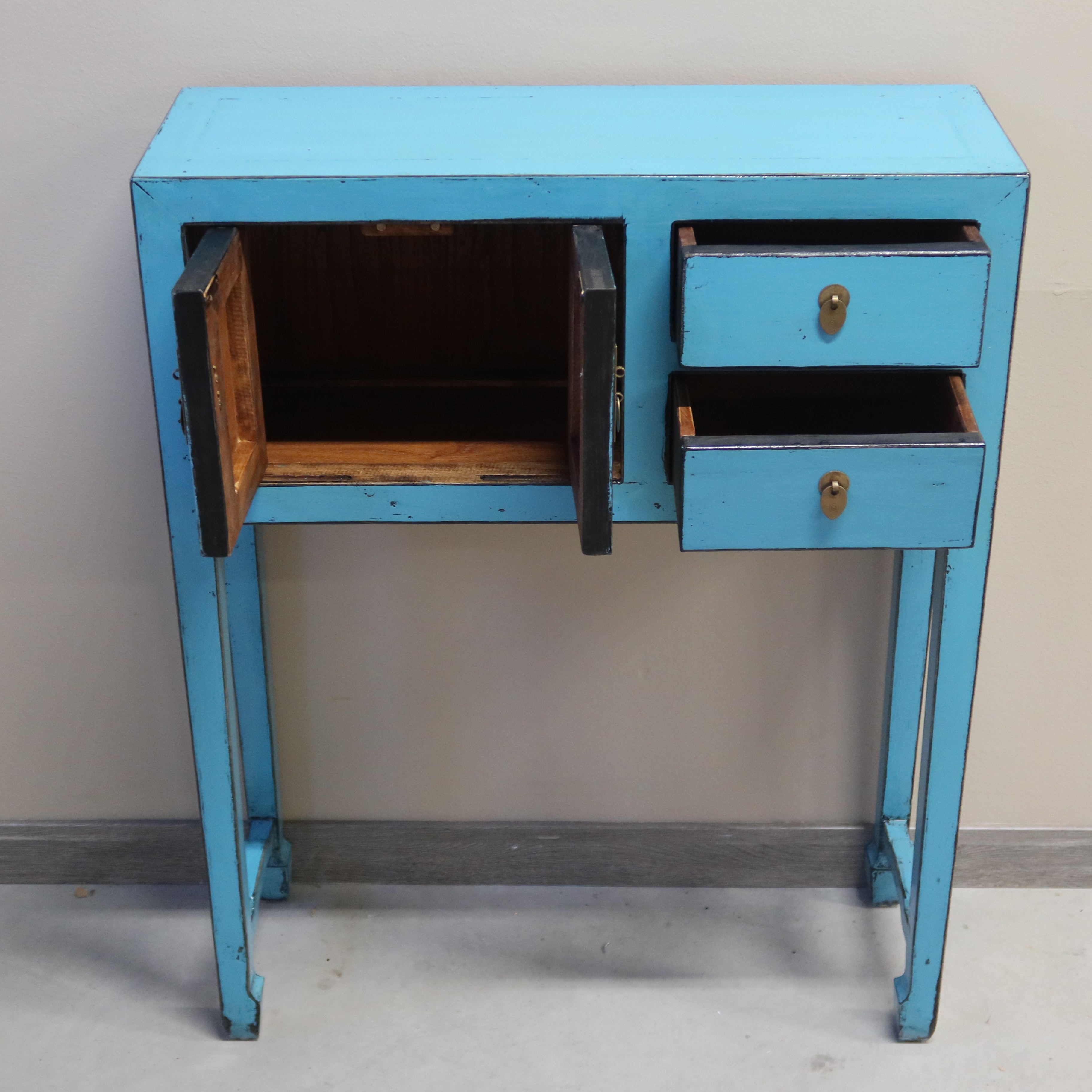 CONSOLINA CINESE LACCA AZZURRA