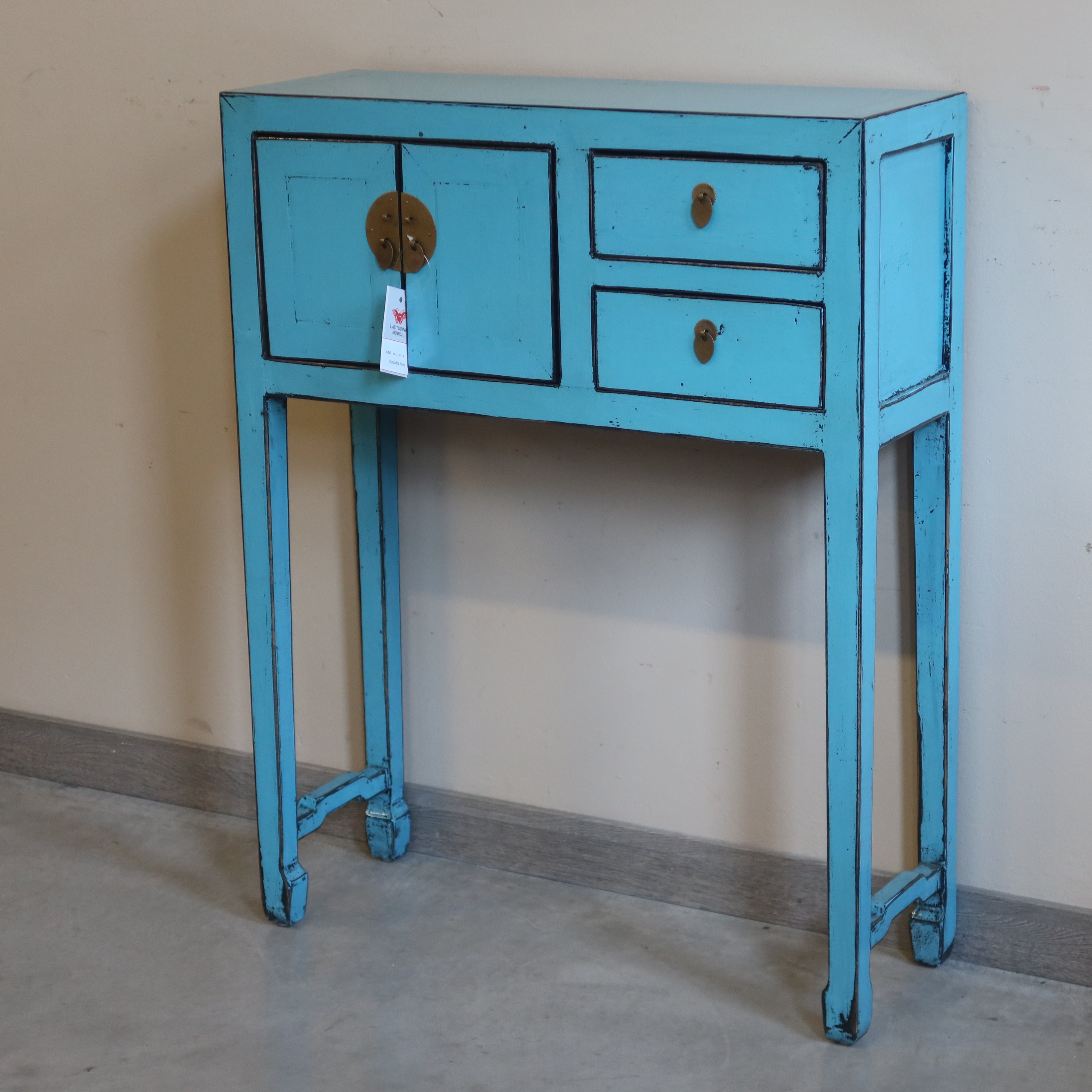 CONSOLINA CINESE LACCA AZZURRA