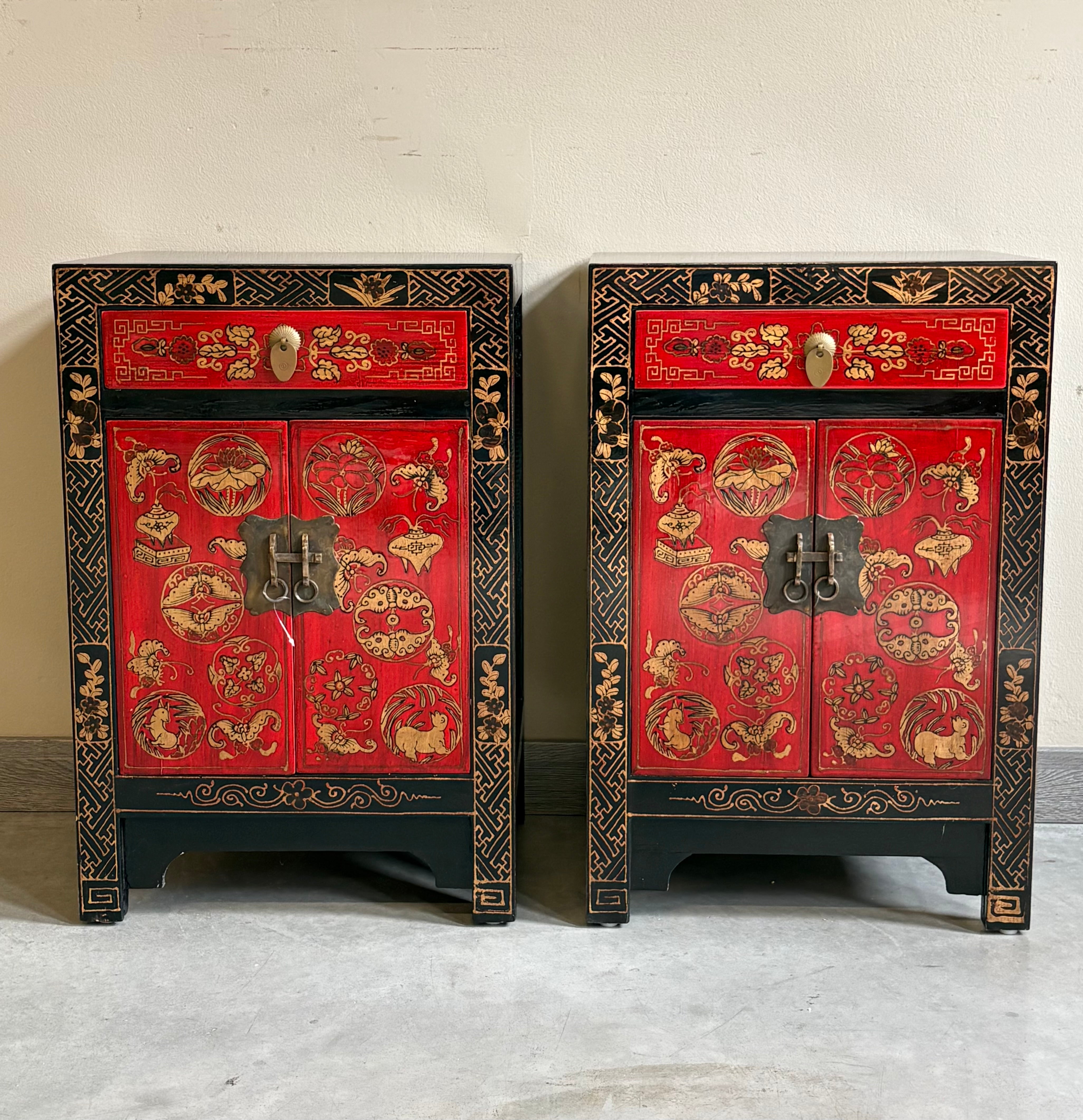 COMODINO SHANXI LACCA DECORATA