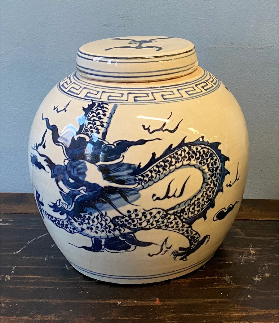 VASO STONDATO IN CERAMICA DECORATA CON COPERCHIO