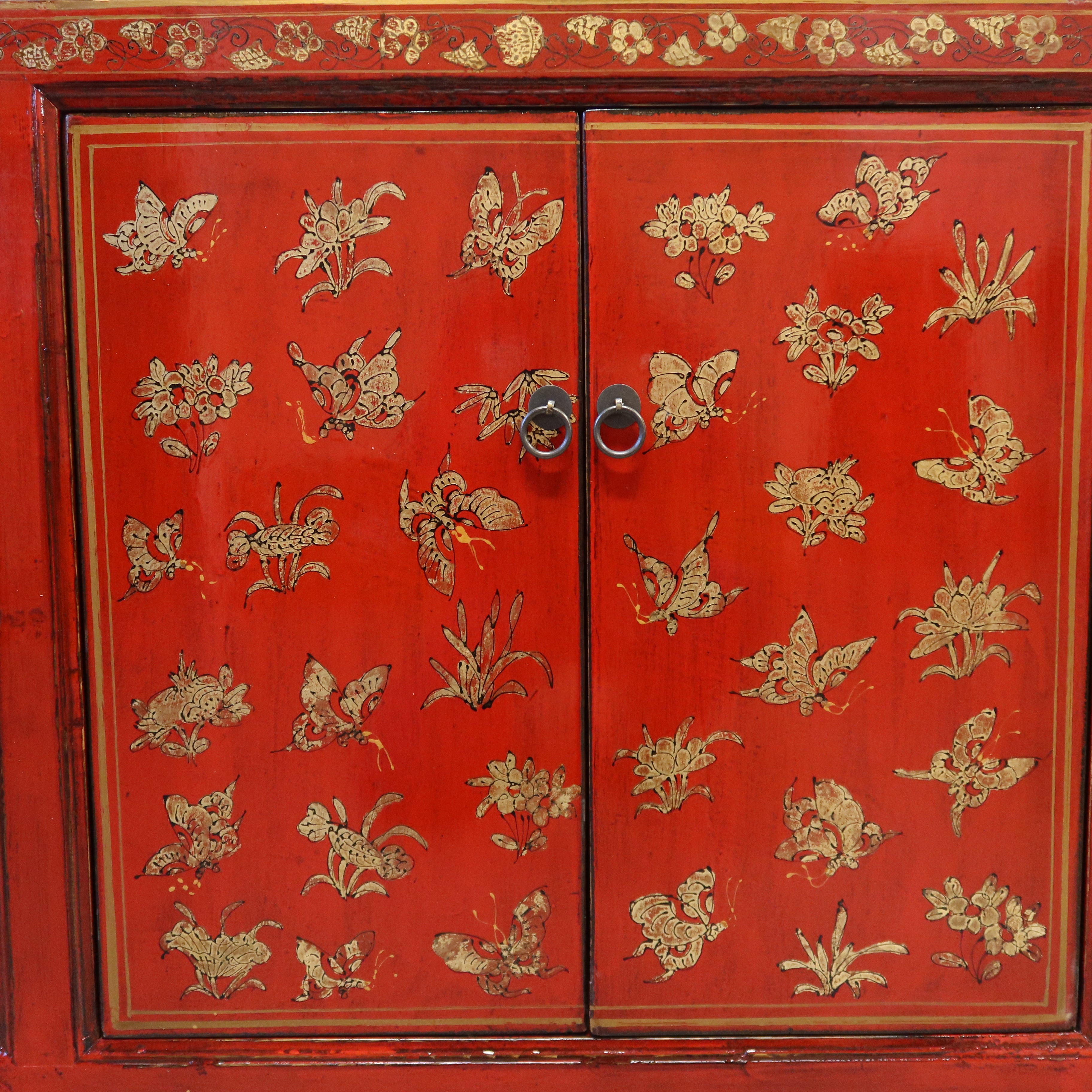 MADIA CINESE DELLO SHANXI ROSSA DECORATA