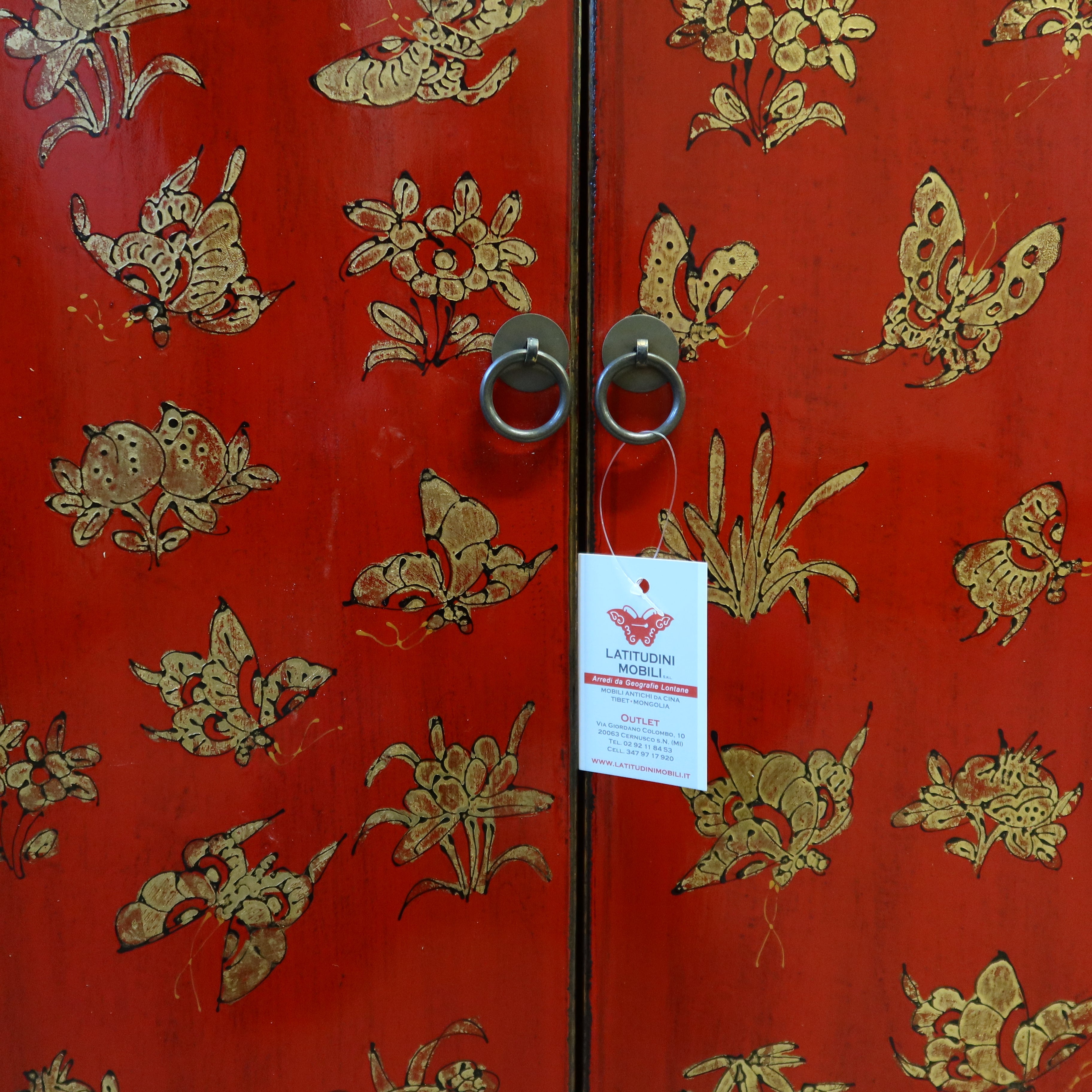 MADIA CINESE DELLO SHANXI ROSSA DECORATA