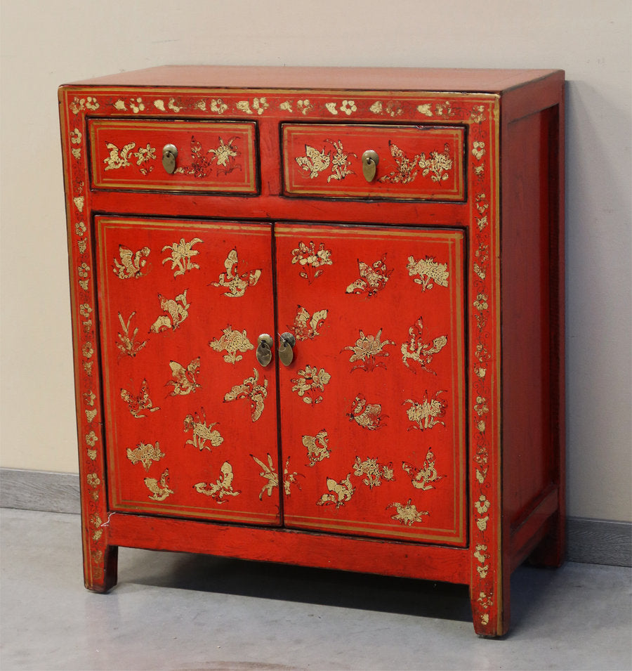 CREDENZINA SHANXI ROSSA DECORATA