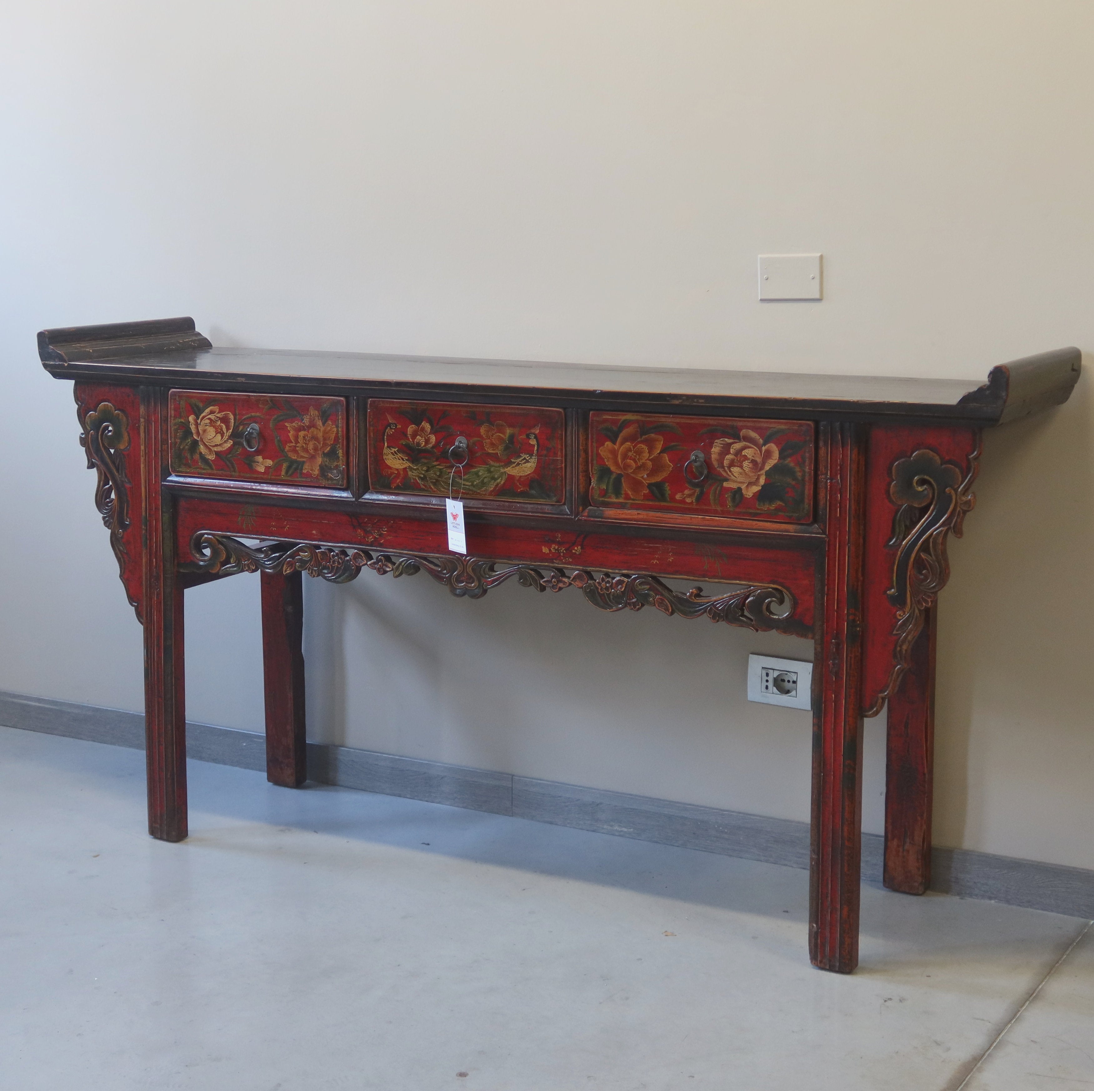 CONSOLLE MONGOLIA DECORATA AD ALTARE