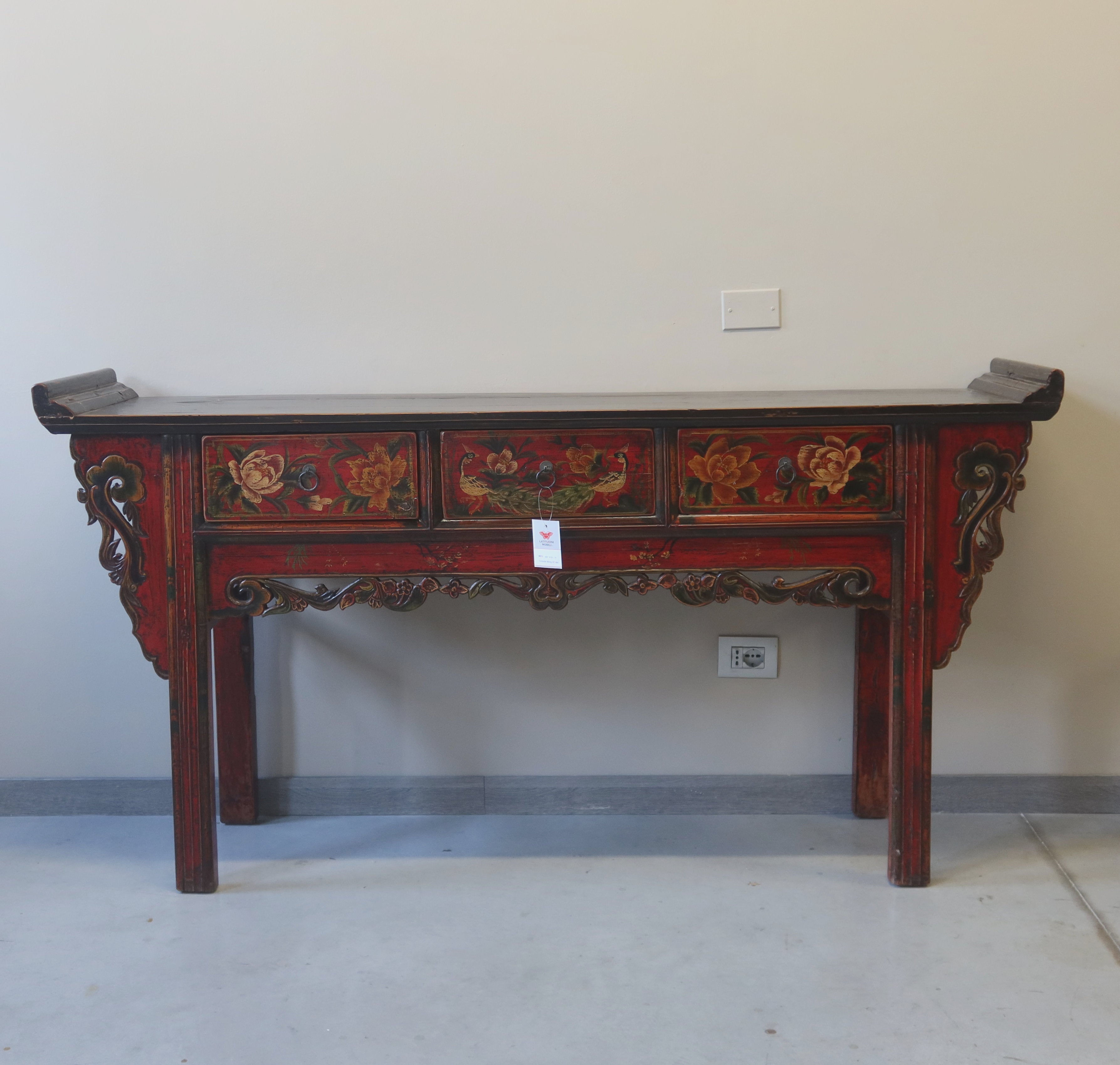 CONSOLLE MONGOLIA DECORATA AD ALTARE