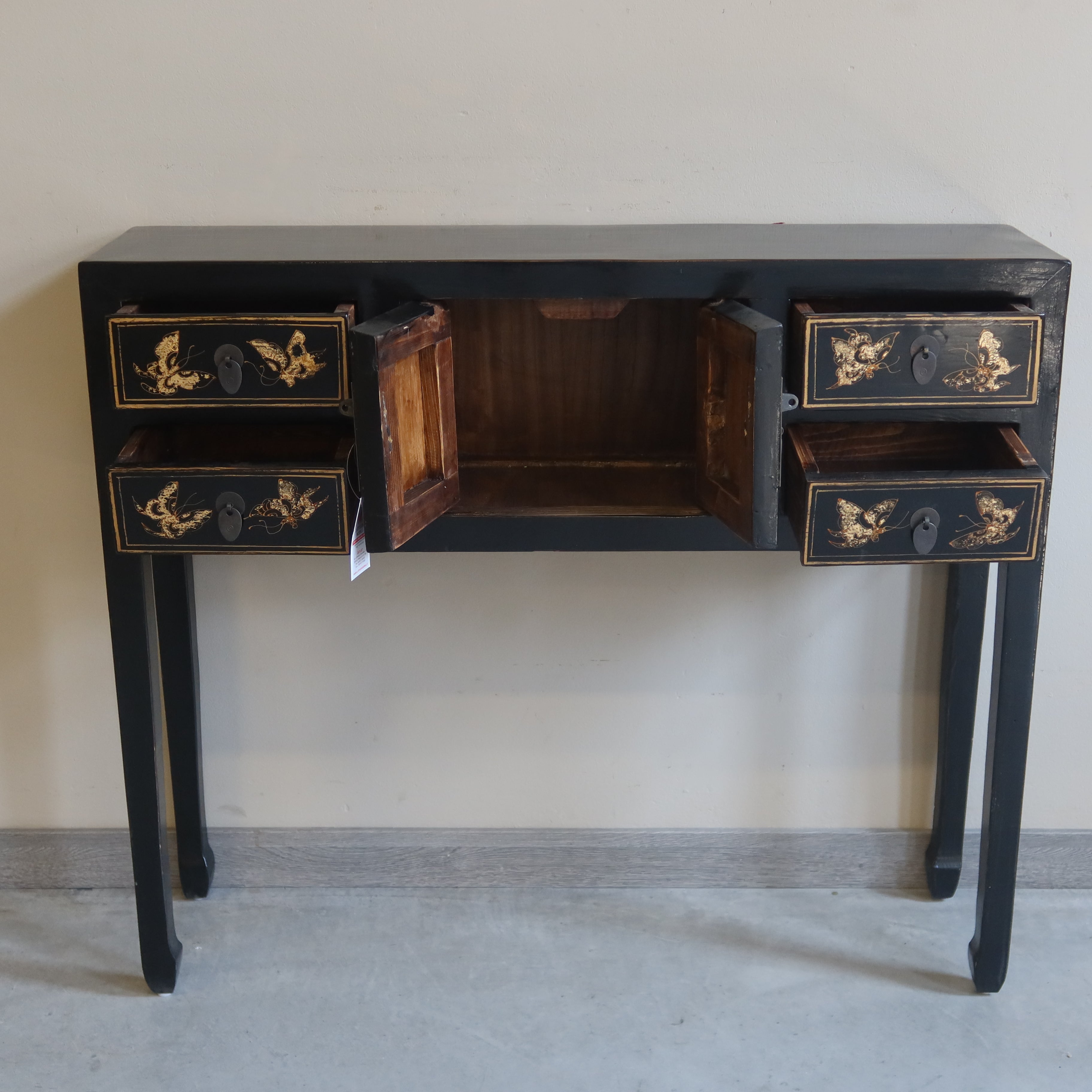 CONSOLLE SHANXI NERA DECORATA