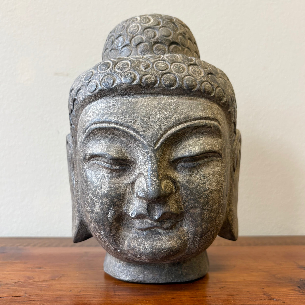 PICCOLA TESTA DI BUDDHA CINESE IN PIETRA