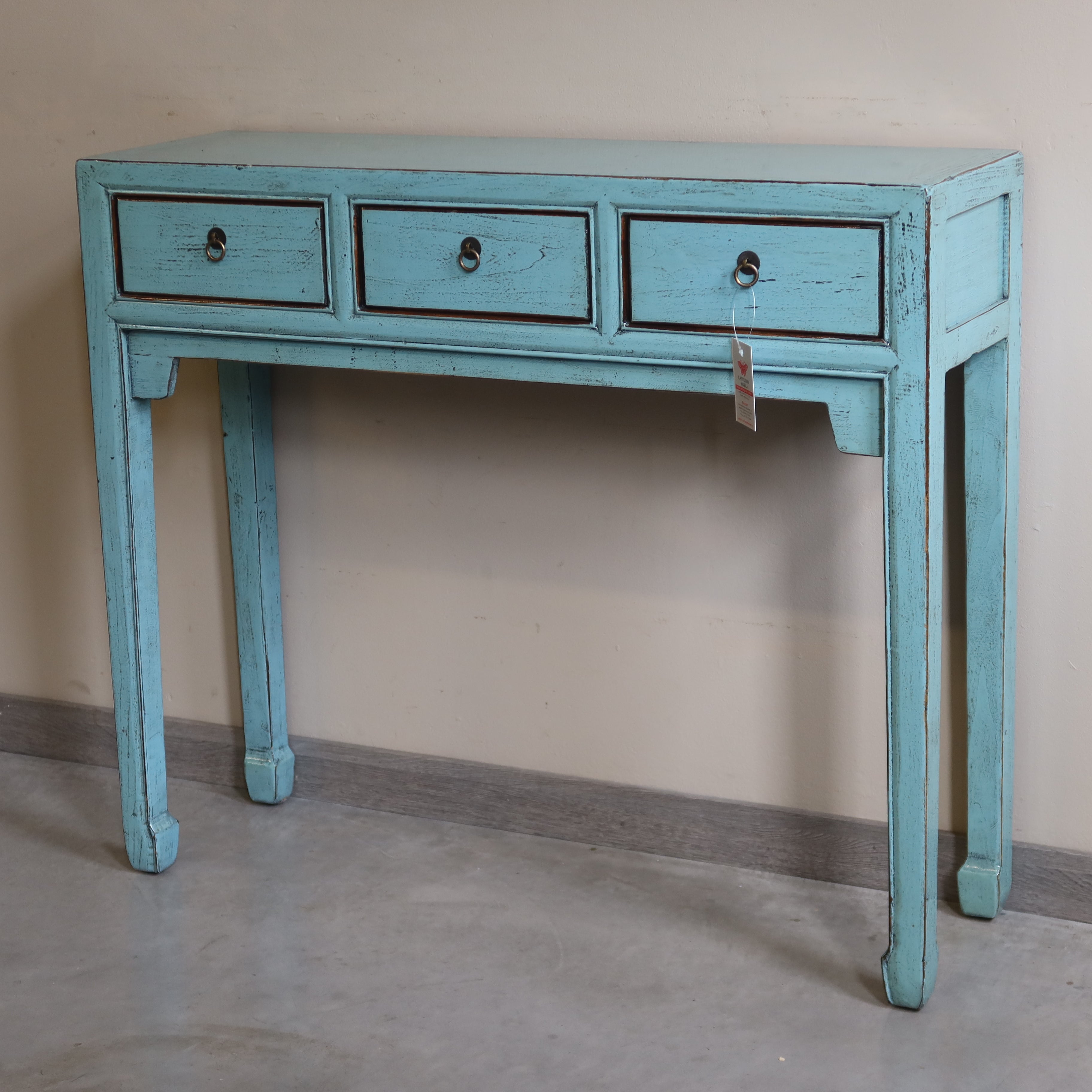 CONSOLLE CINESE LACCA AZZURRA