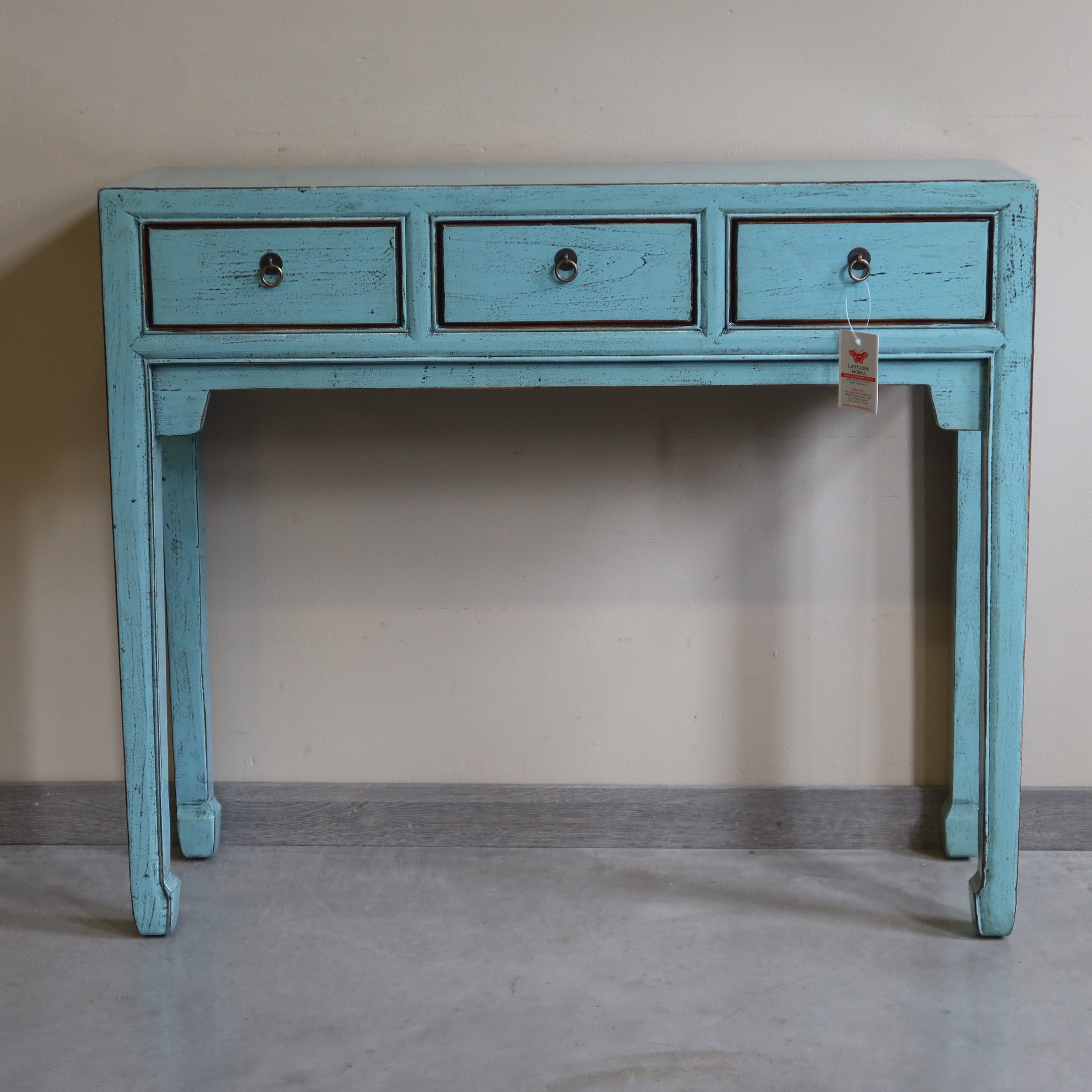 CONSOLLE CINESE LACCA AZZURRA