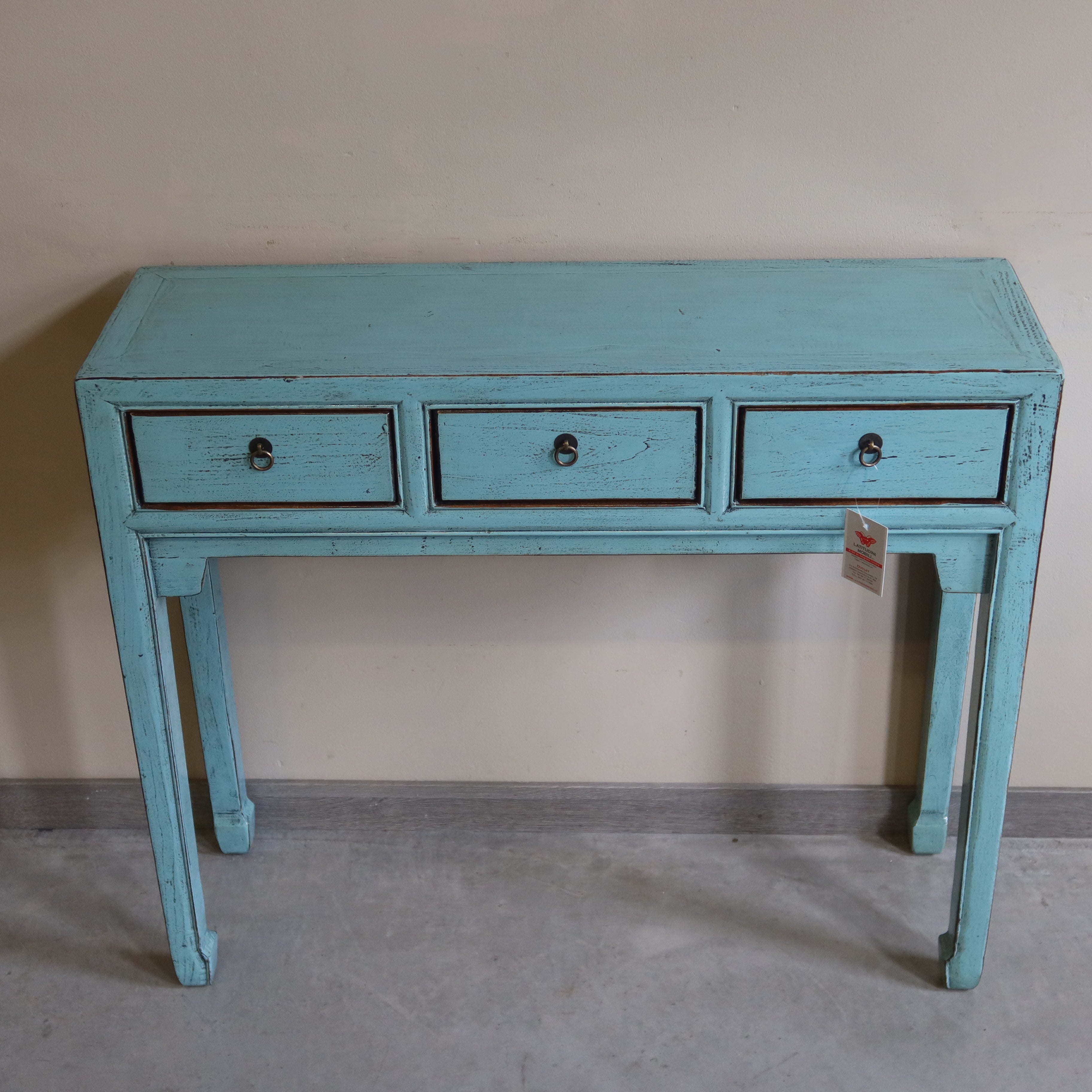 CONSOLLE CINESE LACCA AZZURRA