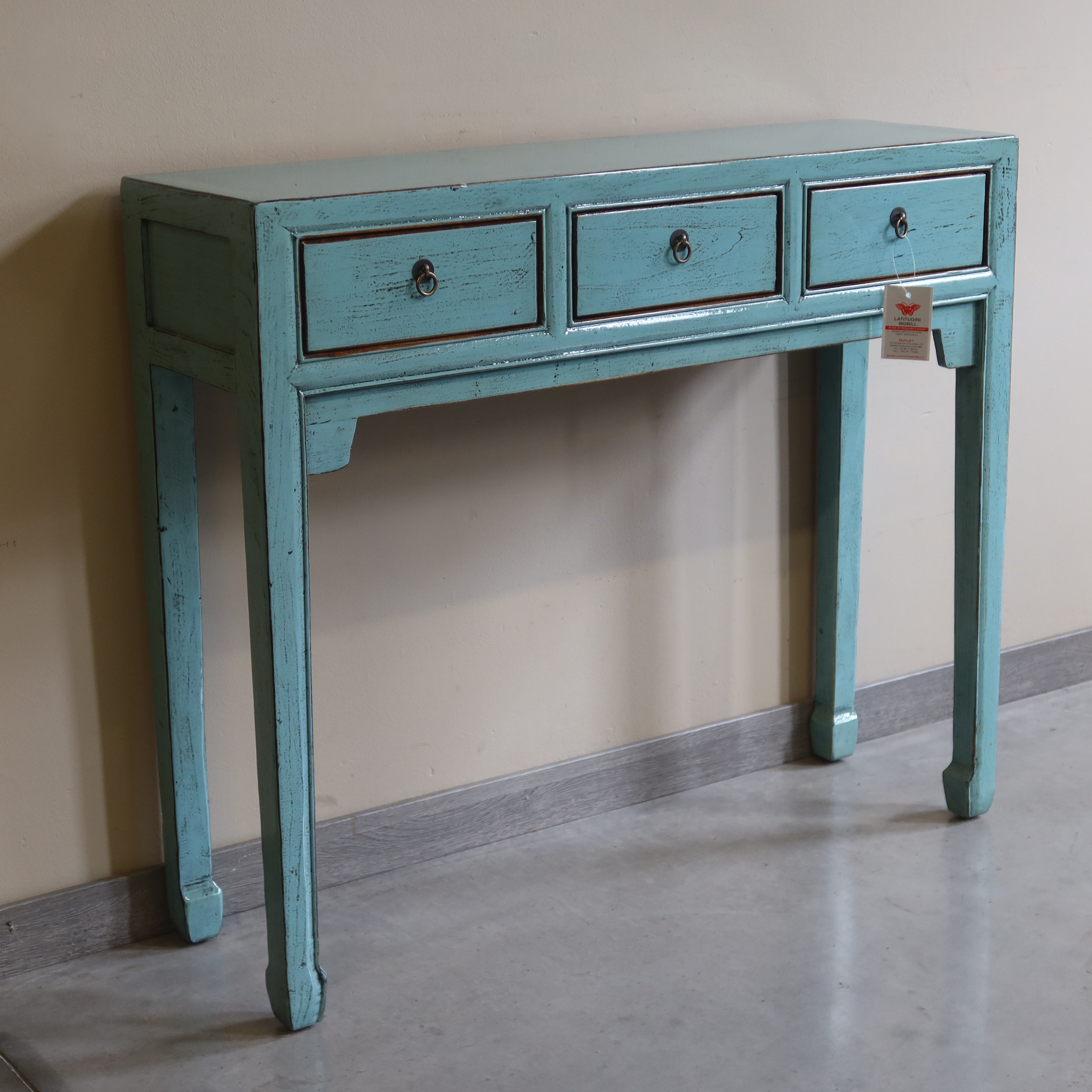 CONSOLLE CINESE LACCA AZZURRA