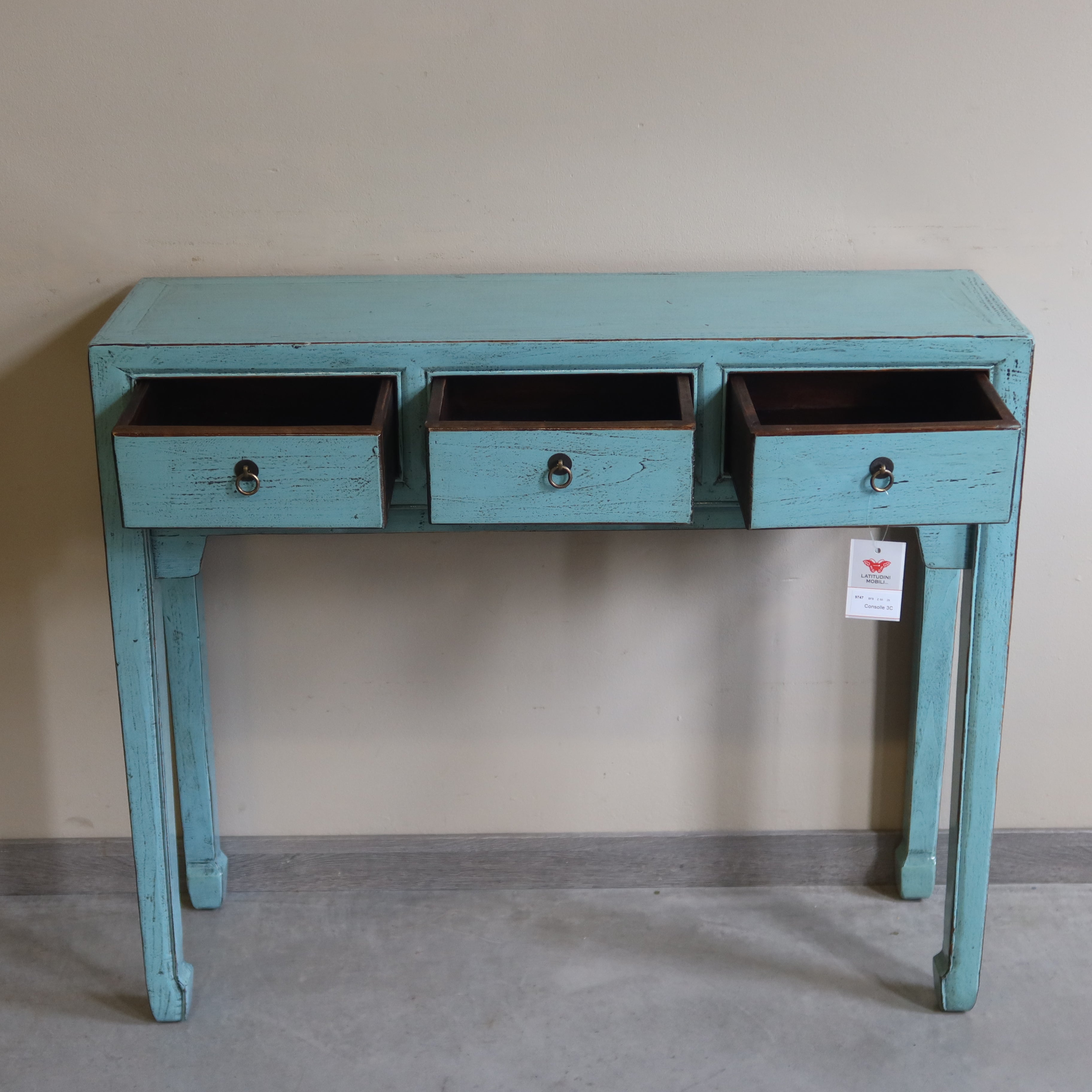 CONSOLLE CINESE LACCA AZZURRA
