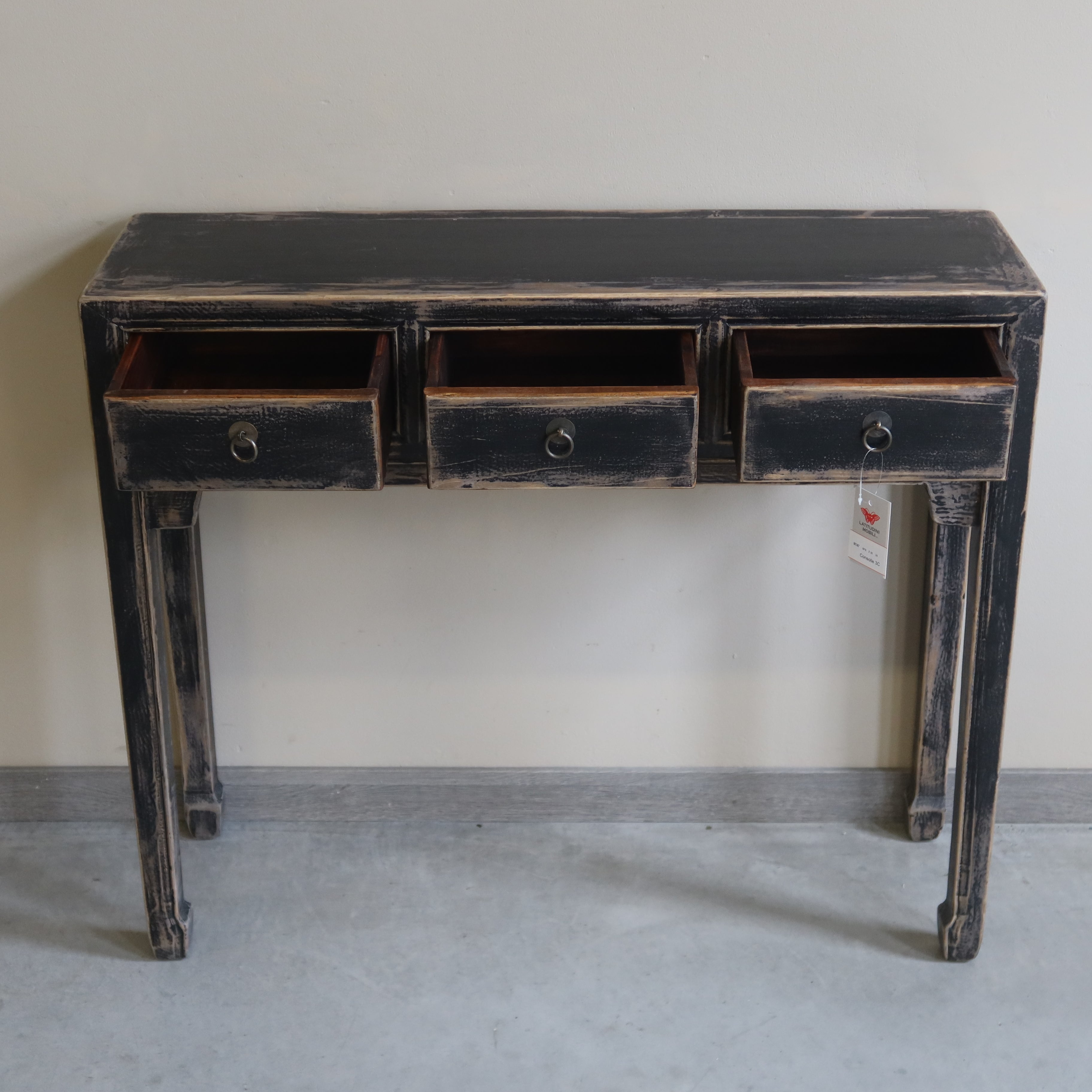 CONSOLLE CINESE 3C LACCA NERA