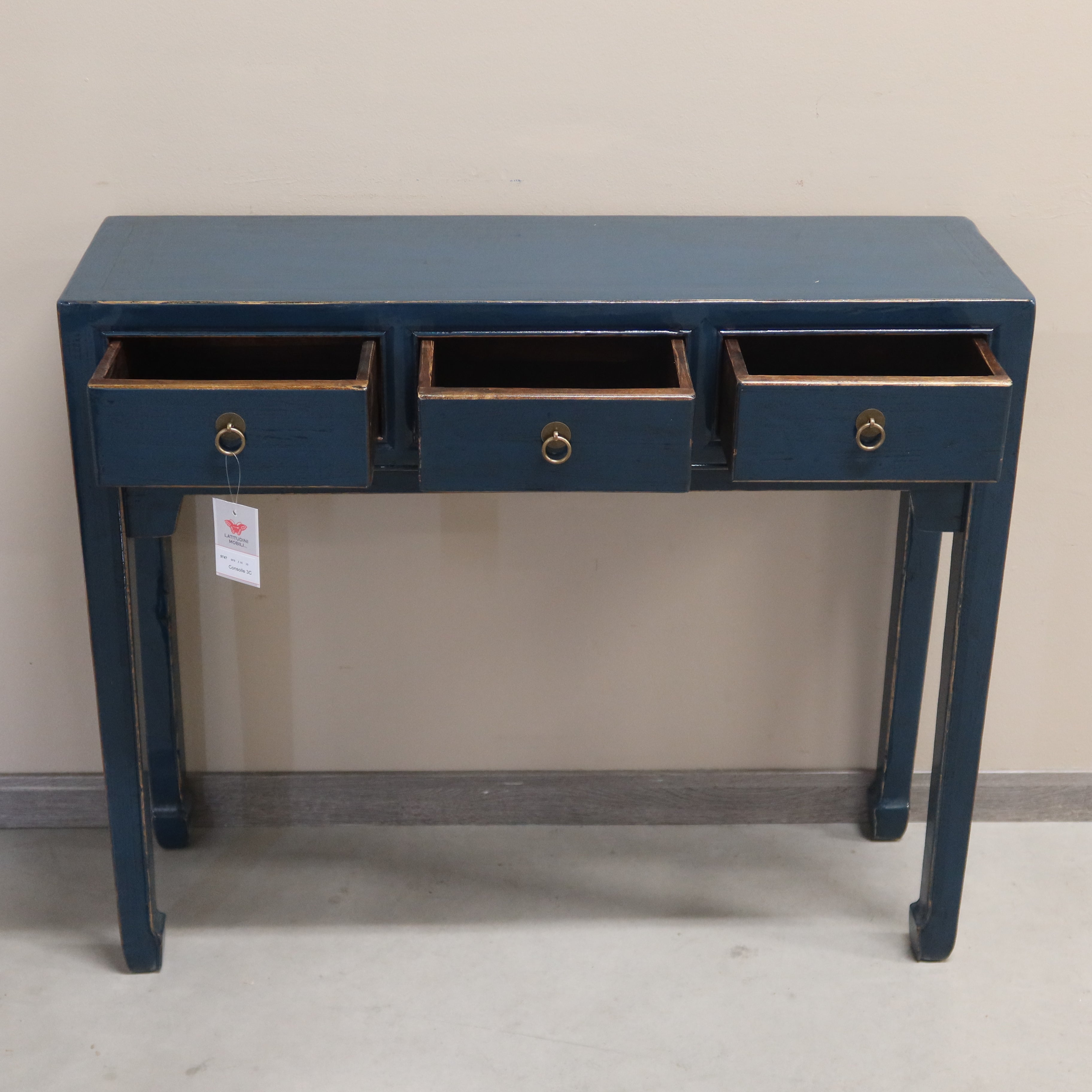 CONSOLLE CINESE LACCA BLU 3C