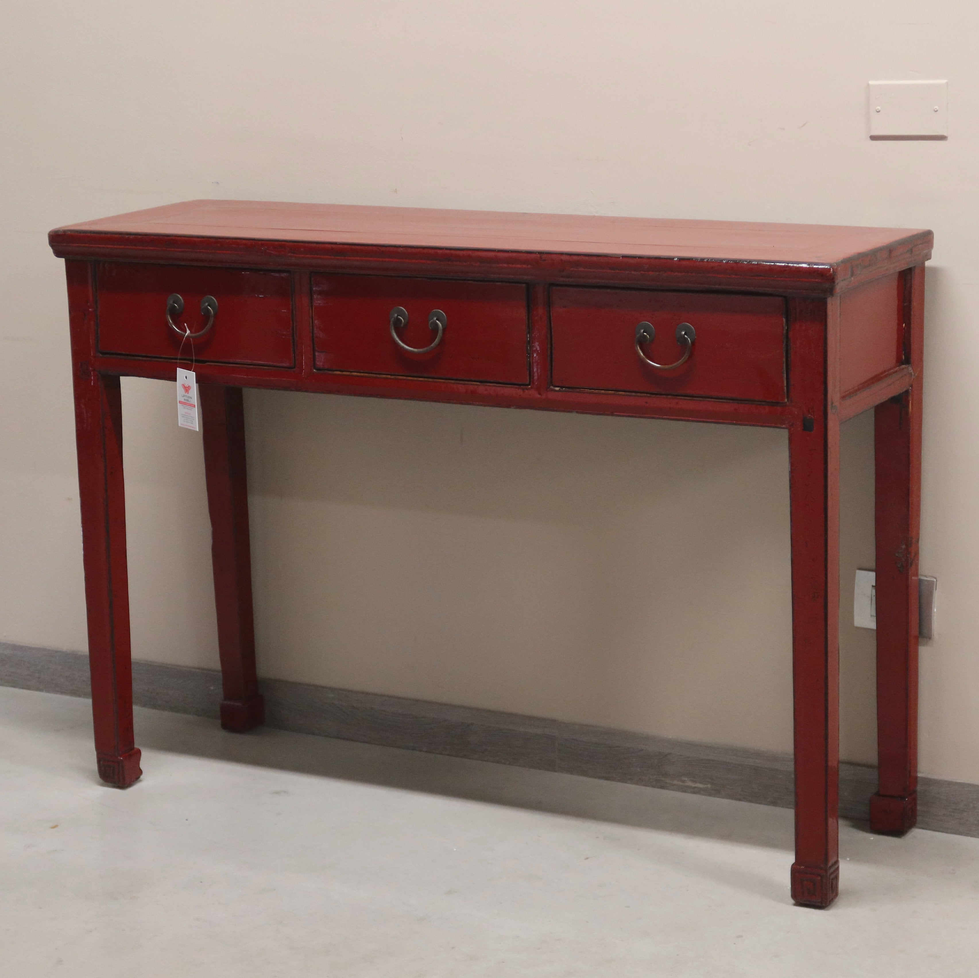 SCRITTOIO OLMO CINESE LACCA ROSSA