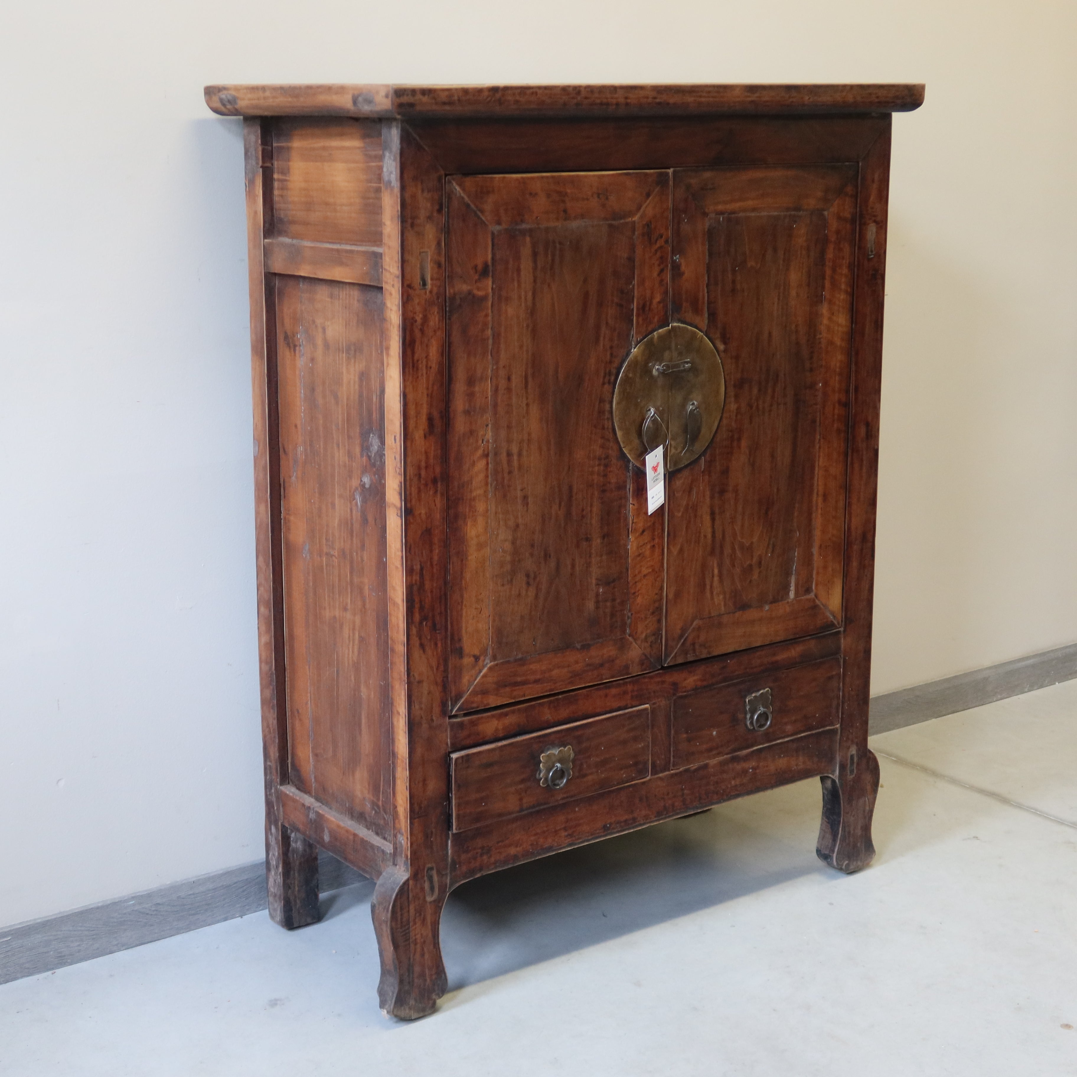 CREDENZINA OLMO CINESE GAMBE ARCUATE