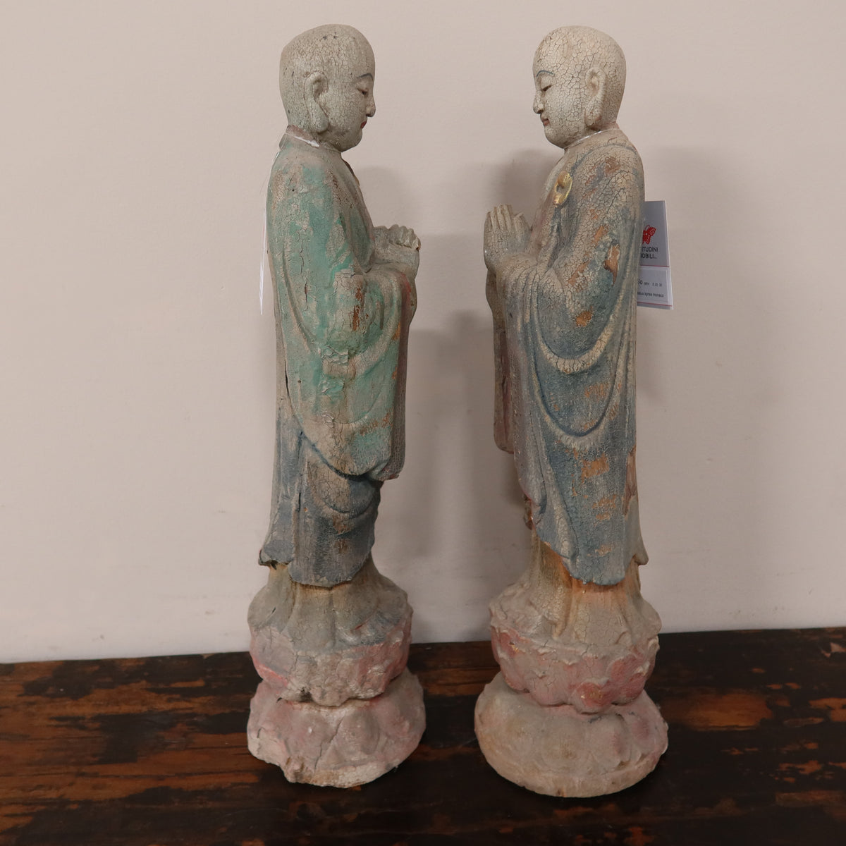 STATUA LIGNEA "MONACO IN PIEDI"