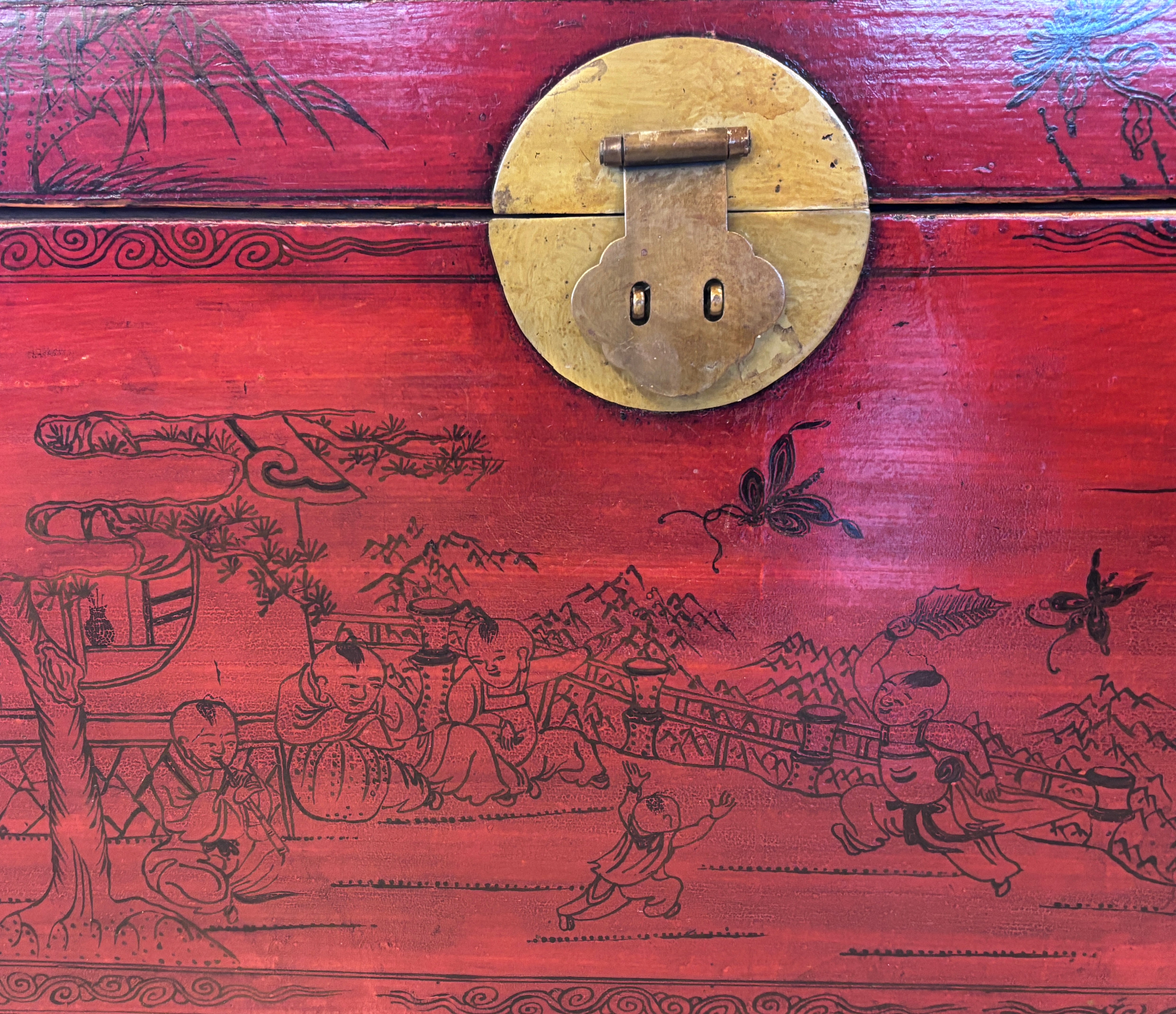 GRANDE BAULE CINESE DECORO LIEVE