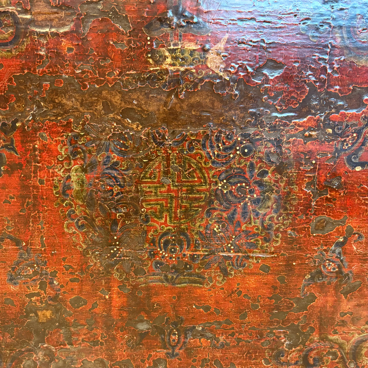 CREDENZA MONGOLIA APERTURA LATERALE FRONTE DECORATO