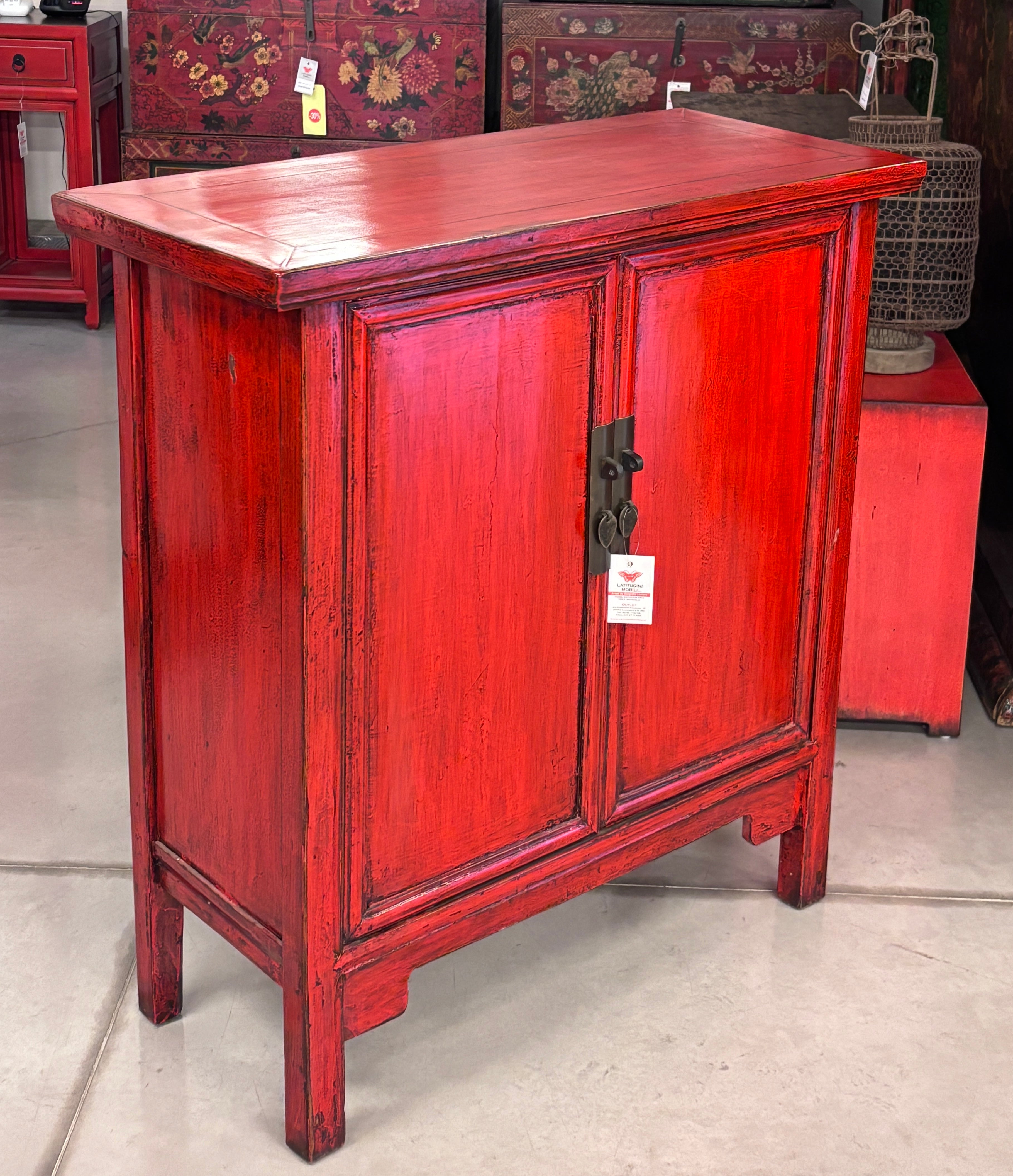 CREDENZA ALTA LACCA ROSSA