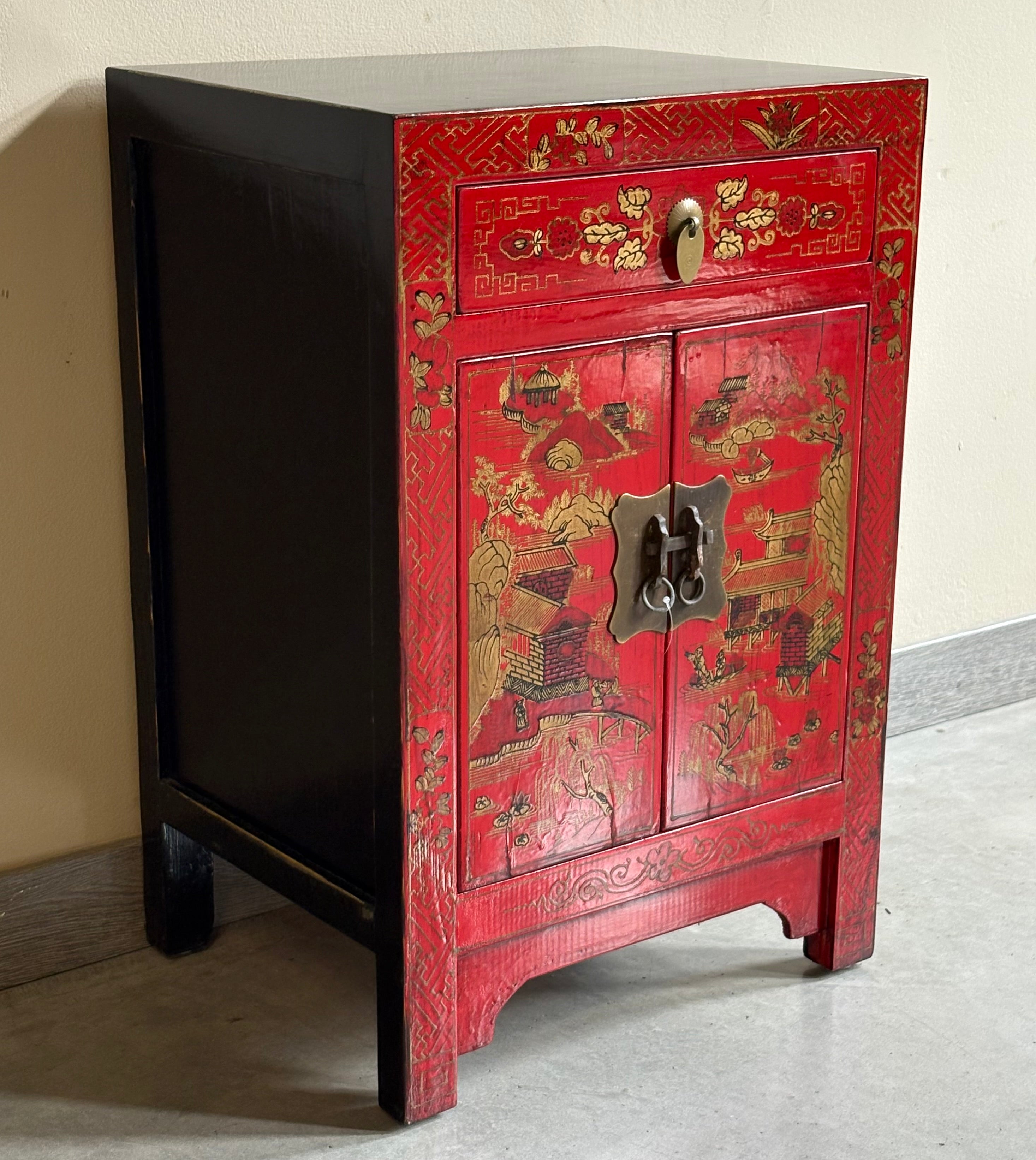 COMODINO CINESE DELLO SHANXI DECORATO