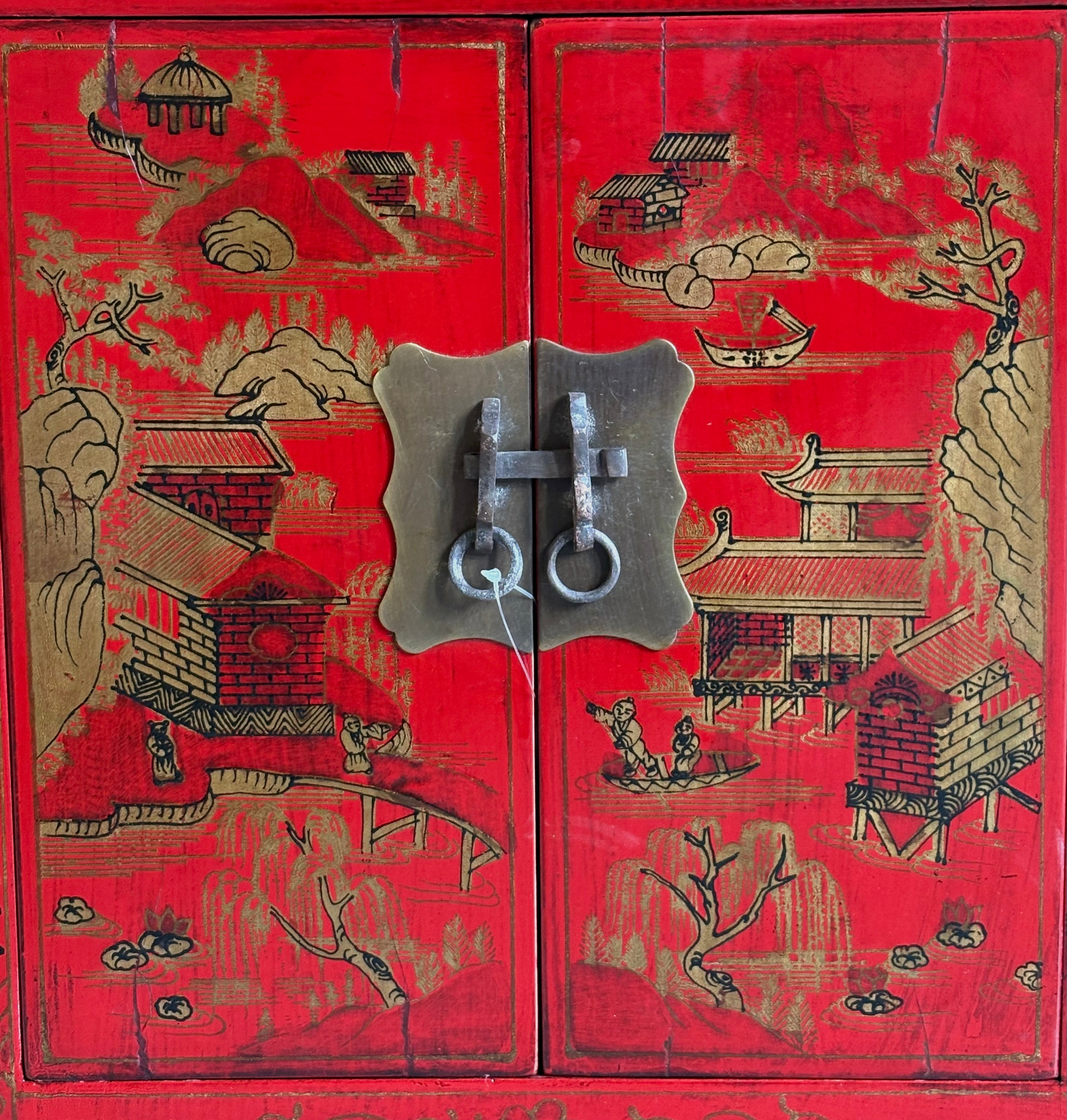 COMODINO CINESE DELLO SHANXI DECORATO