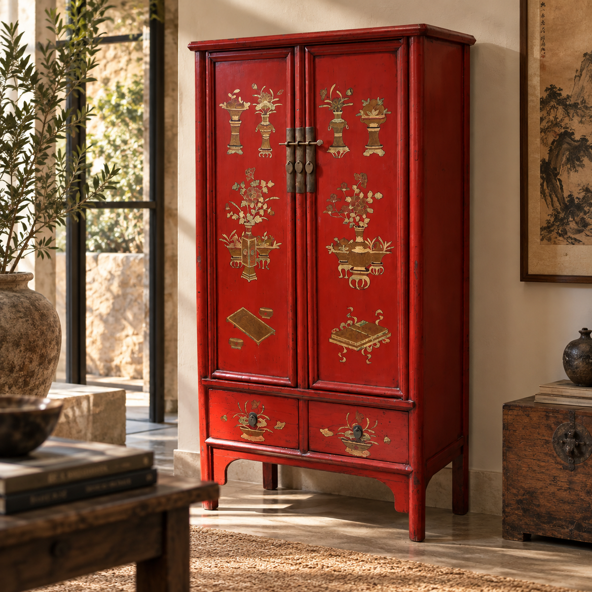 ARMADIO CINESE DECORATO DELLO SHANXI