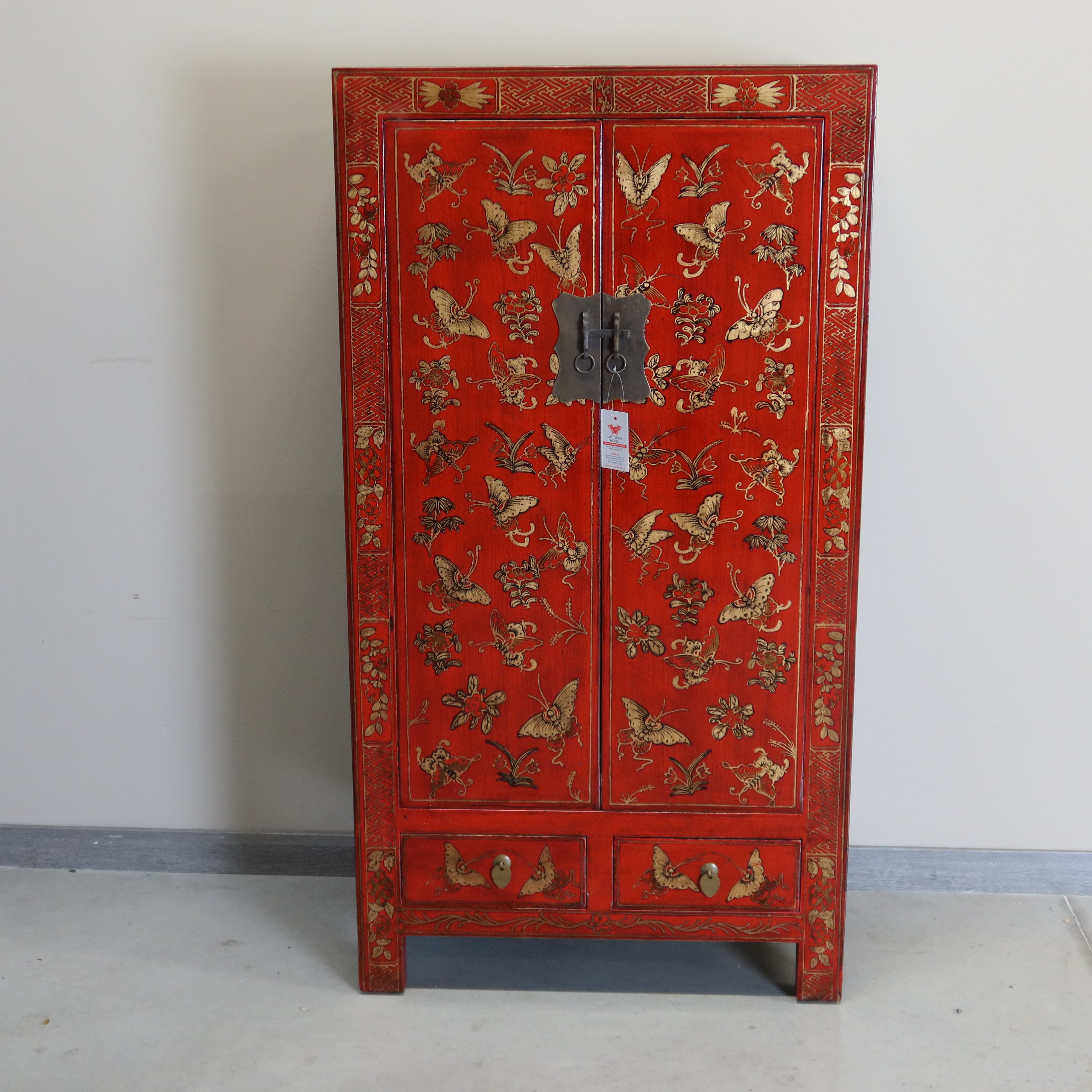 ARMADIETTO SHANXI ROSSO DECORATO