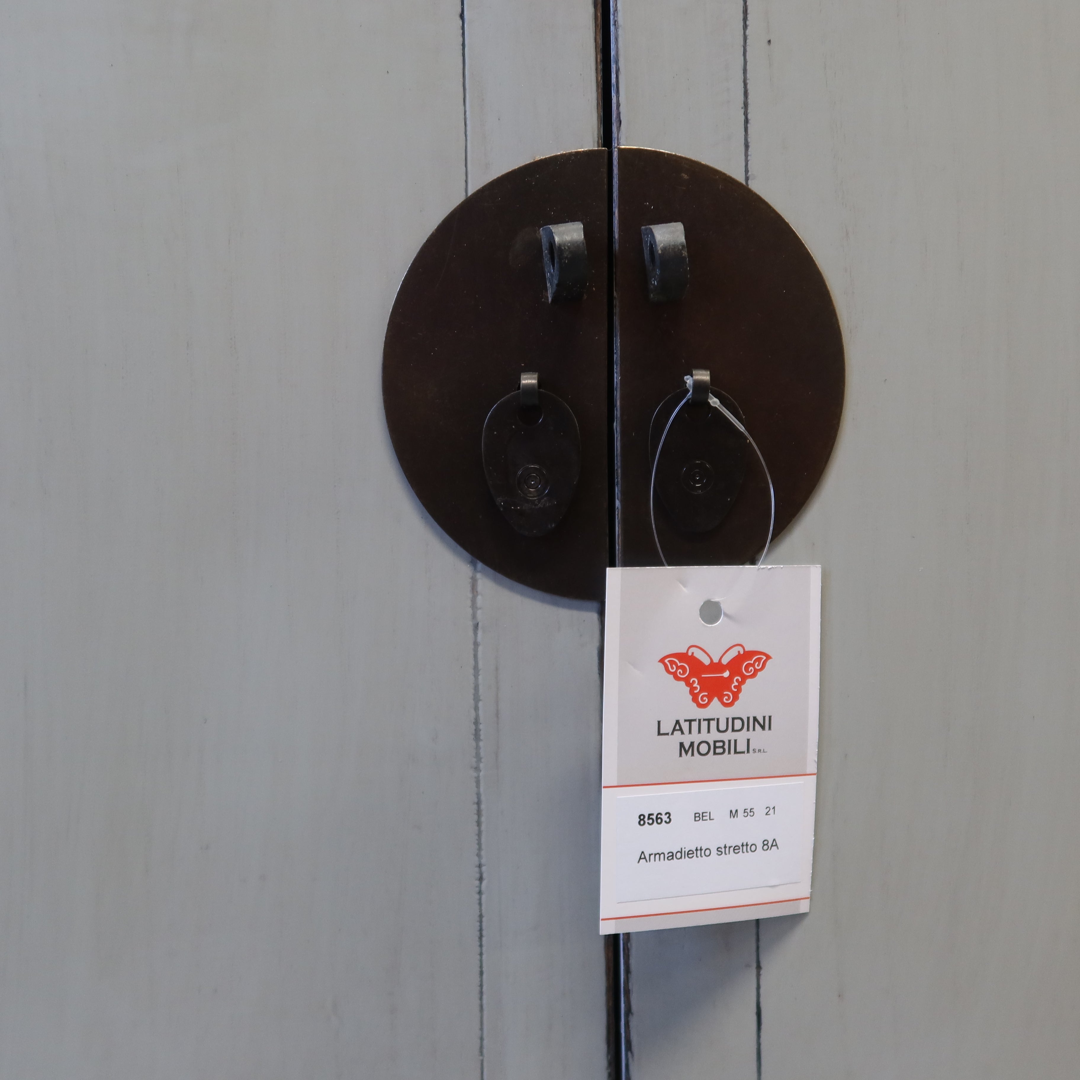 ARMADIETTO CINESE STRETTO A COLONNA LACCA GRIGIA