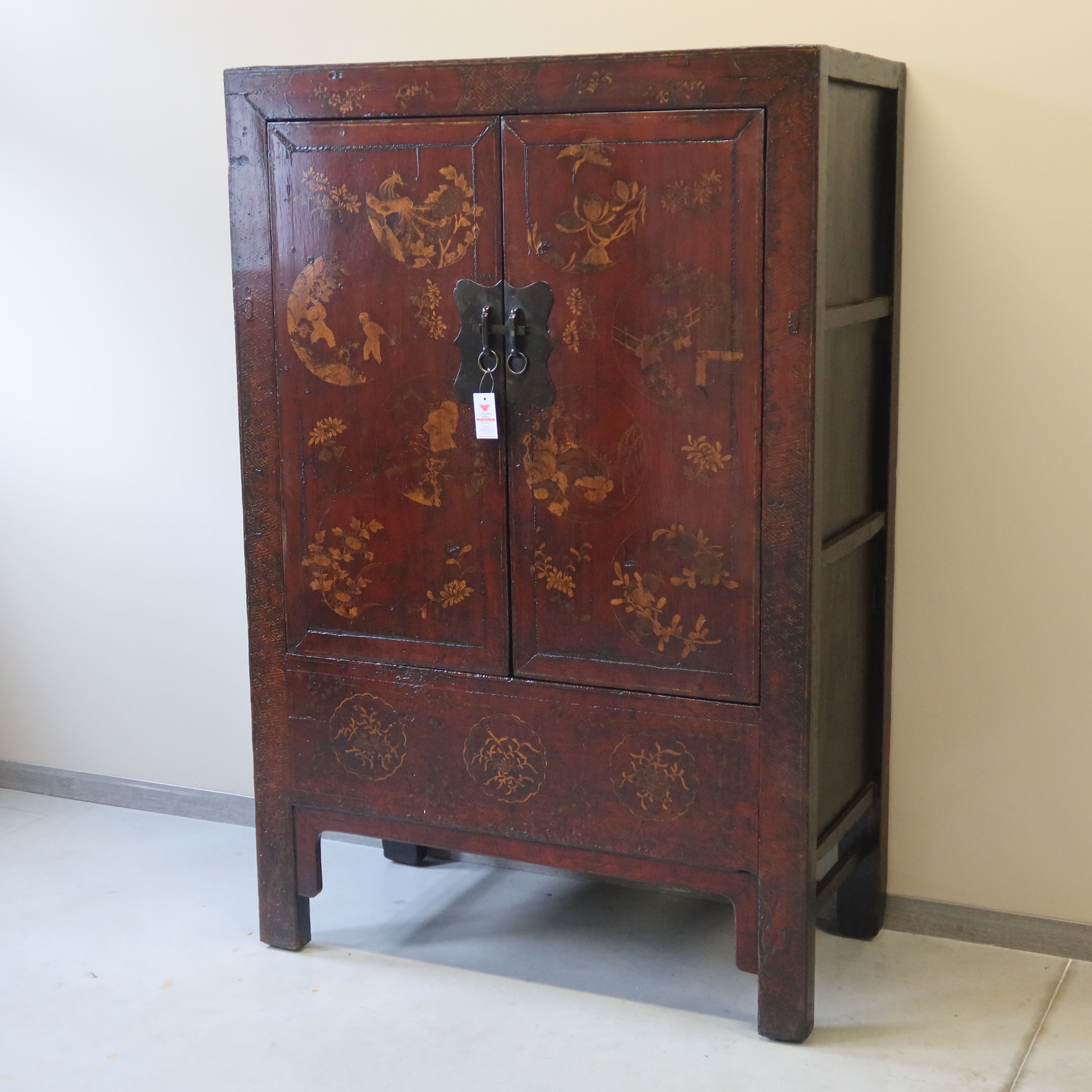 ARMADIO SHANXI ROSSO DECORATO