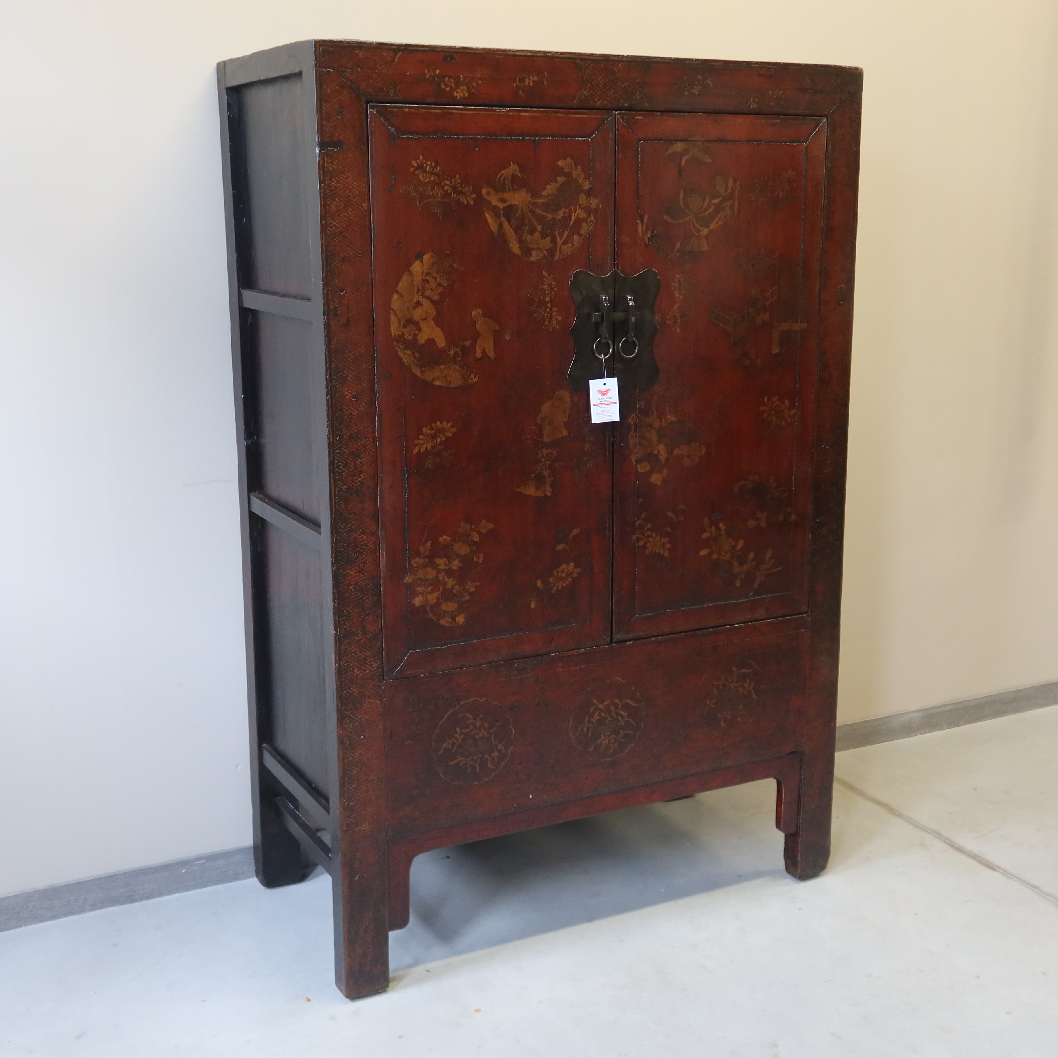 ARMADIO SHANXI ROSSO DECORATO