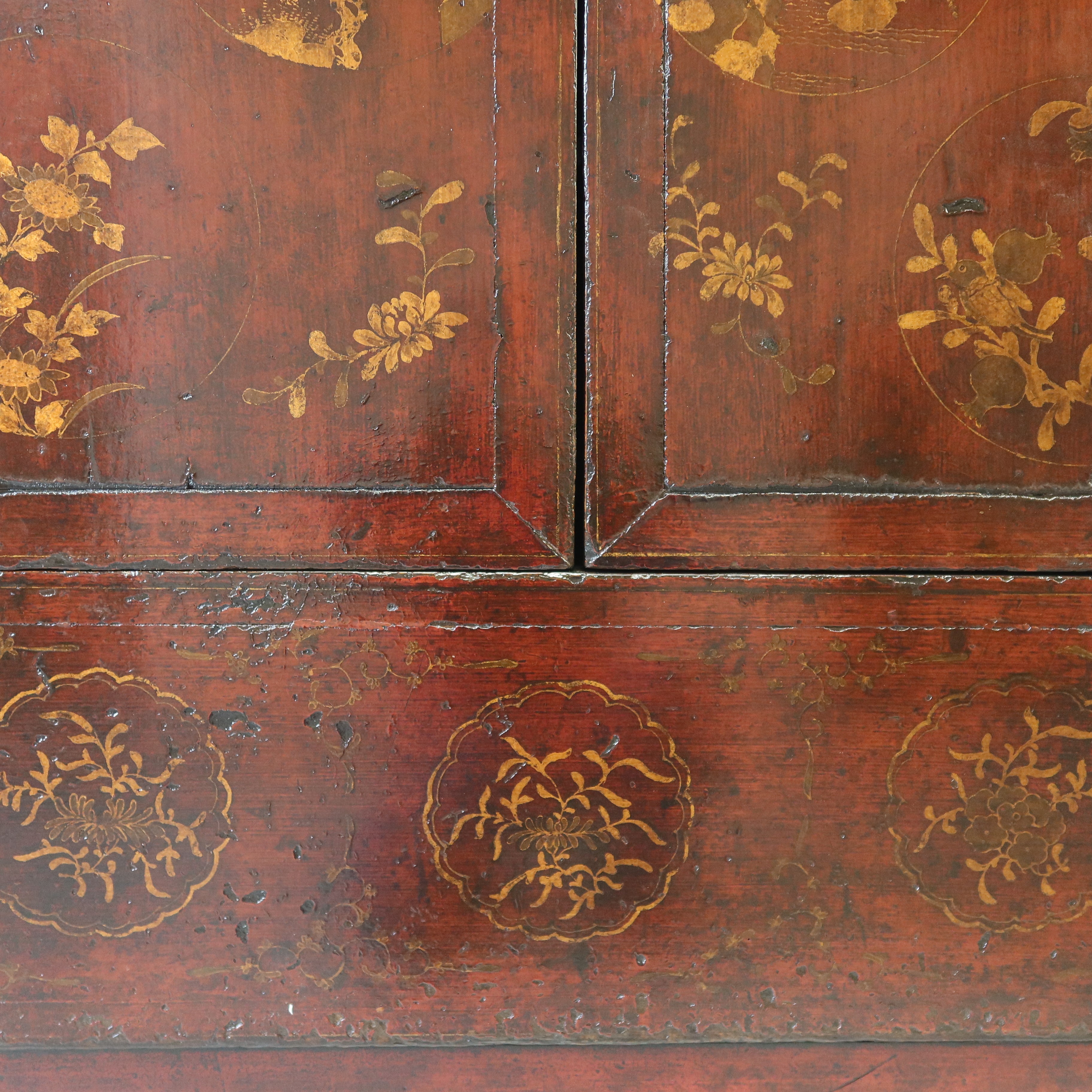 ARMADIO SHANXI ROSSO DECORATO