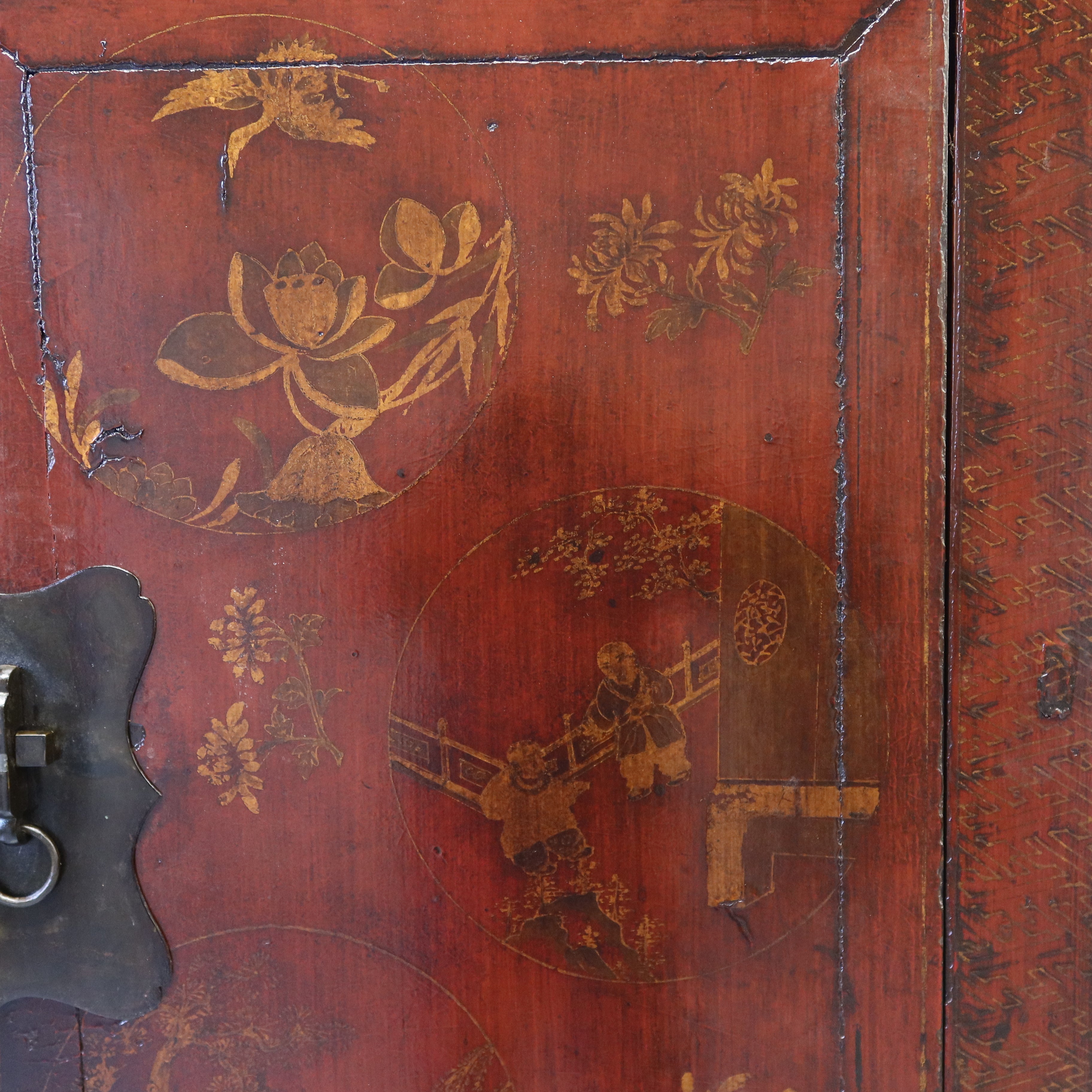 ARMADIO SHANXI ROSSO DECORATO