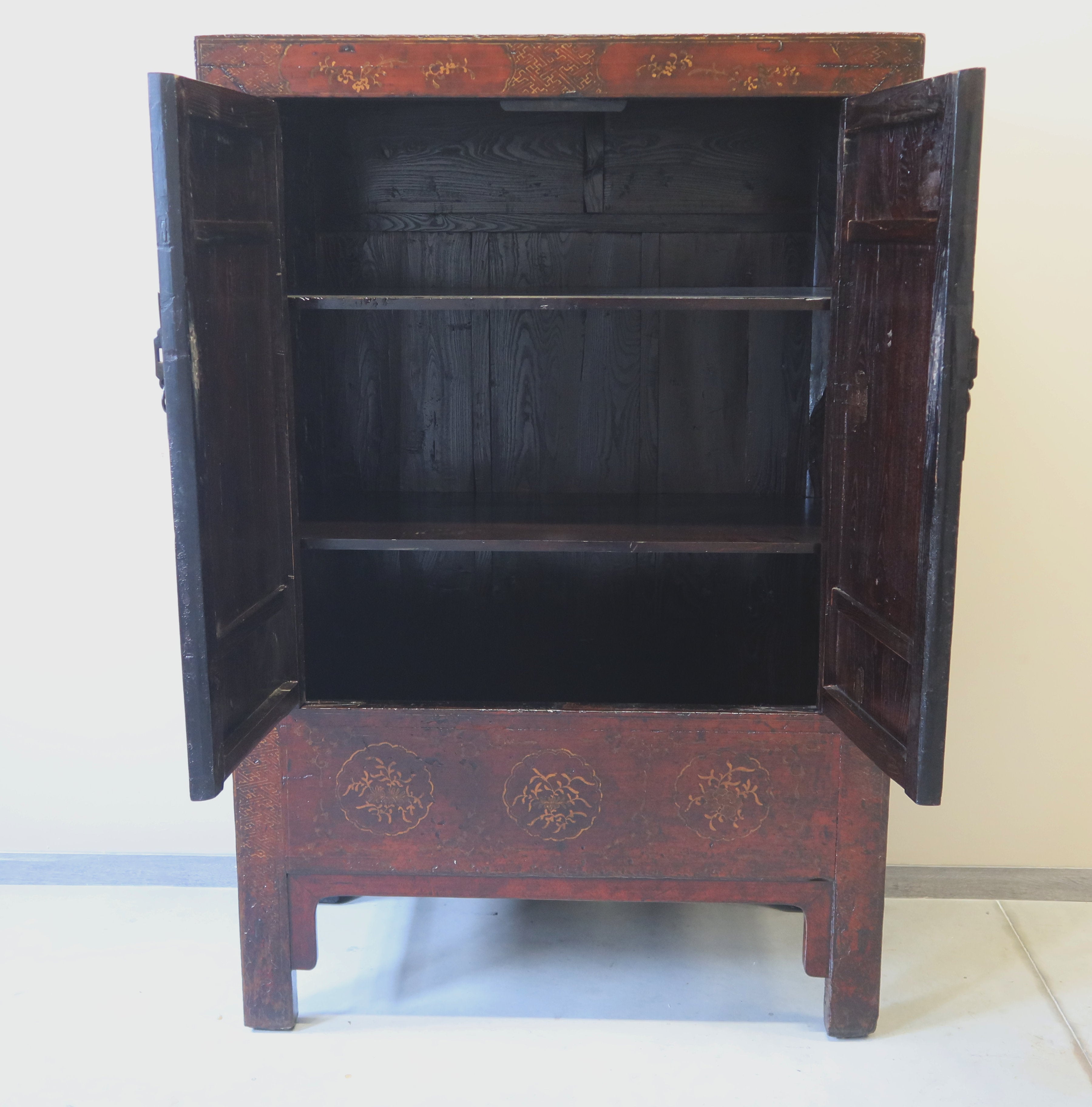 ARMADIO SHANXI ROSSO DECORATO