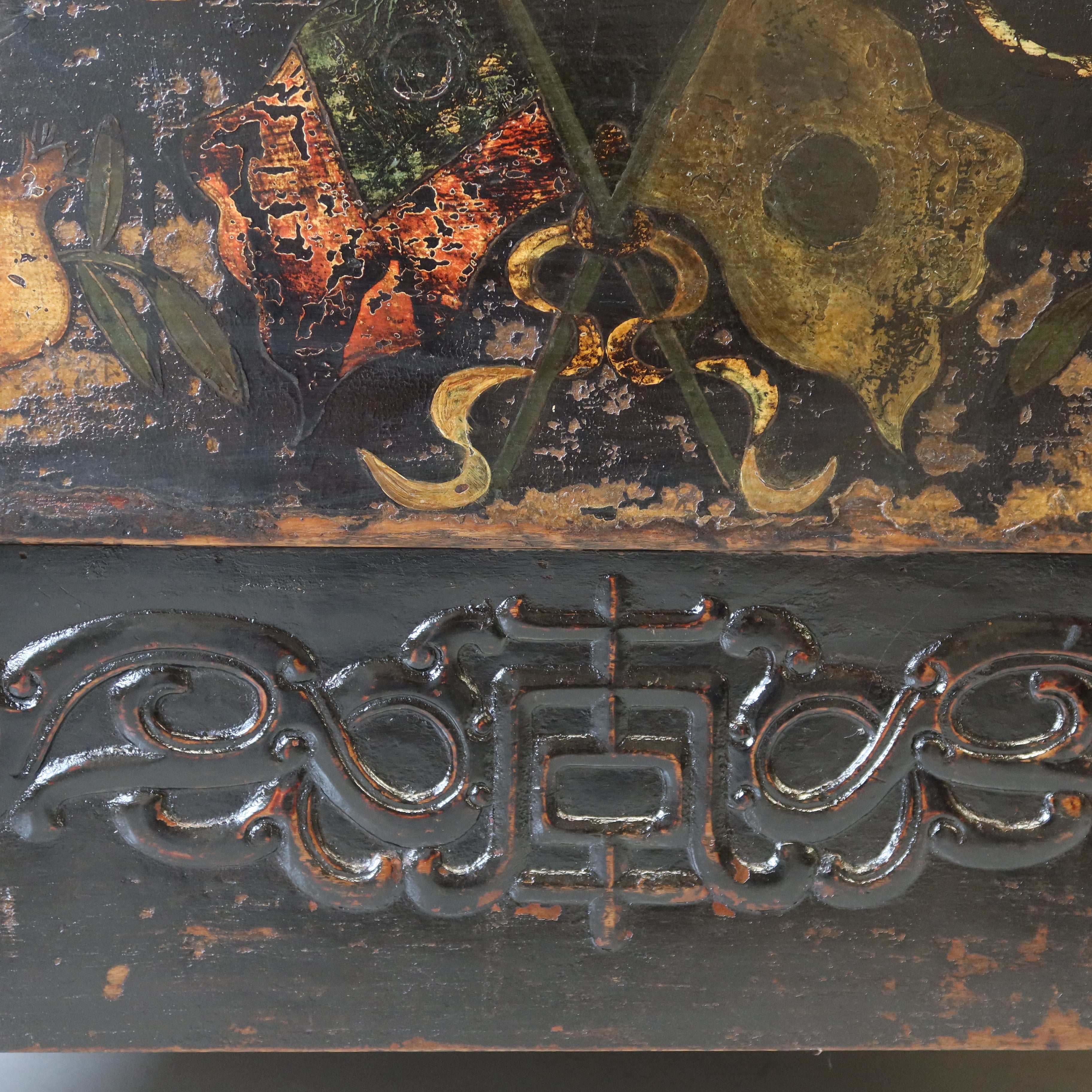 ARMADIO SHANXI NERO DECORATO