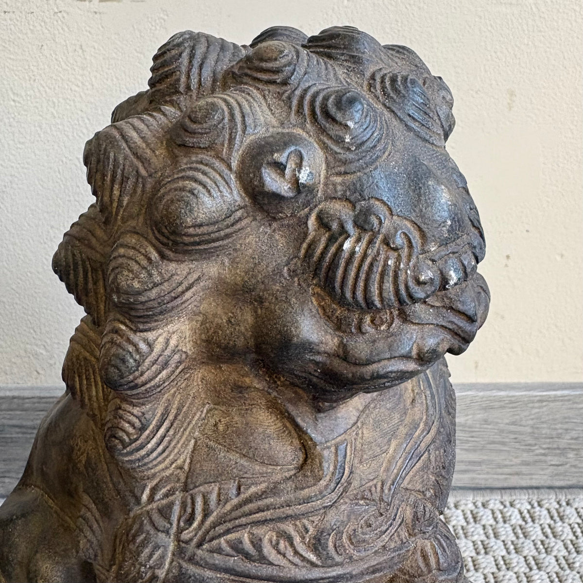 COPPIA DI STATUE CINESI "LEONCANI" GUARDIANI IN PIETRA