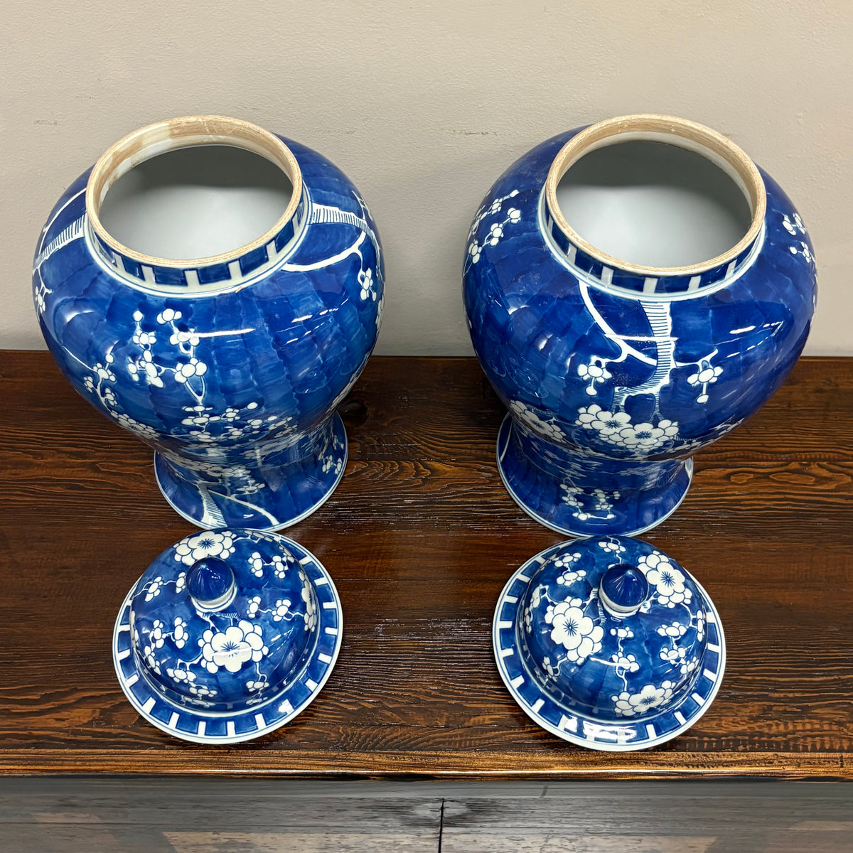 VASO CINESE AD ANFORA IN CERAMICA BLU