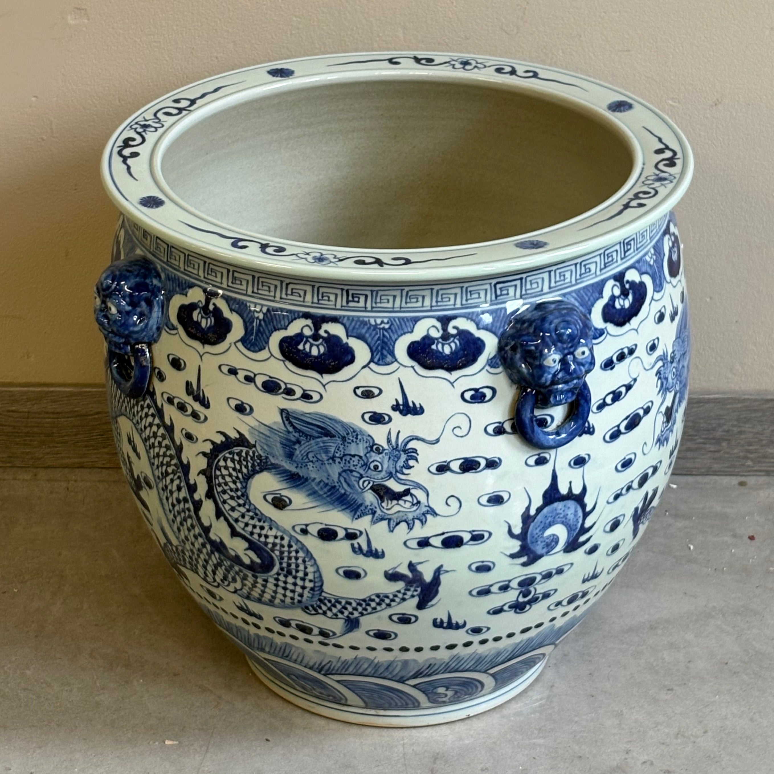 VASO CINESE CACHEPOT IN CERAMICA DECORATA