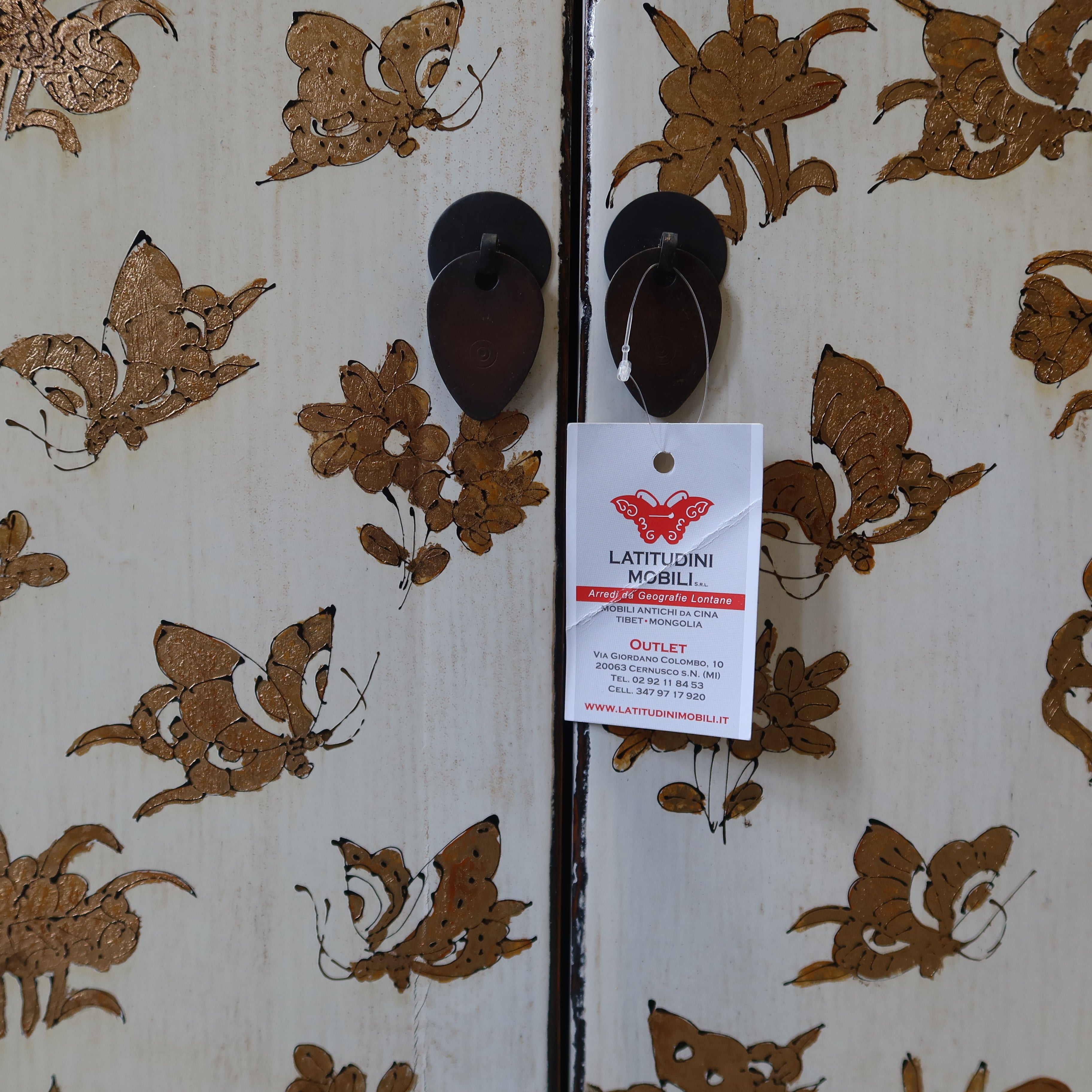 BUFFET SHANXI LACCA BIANCA DECORATA