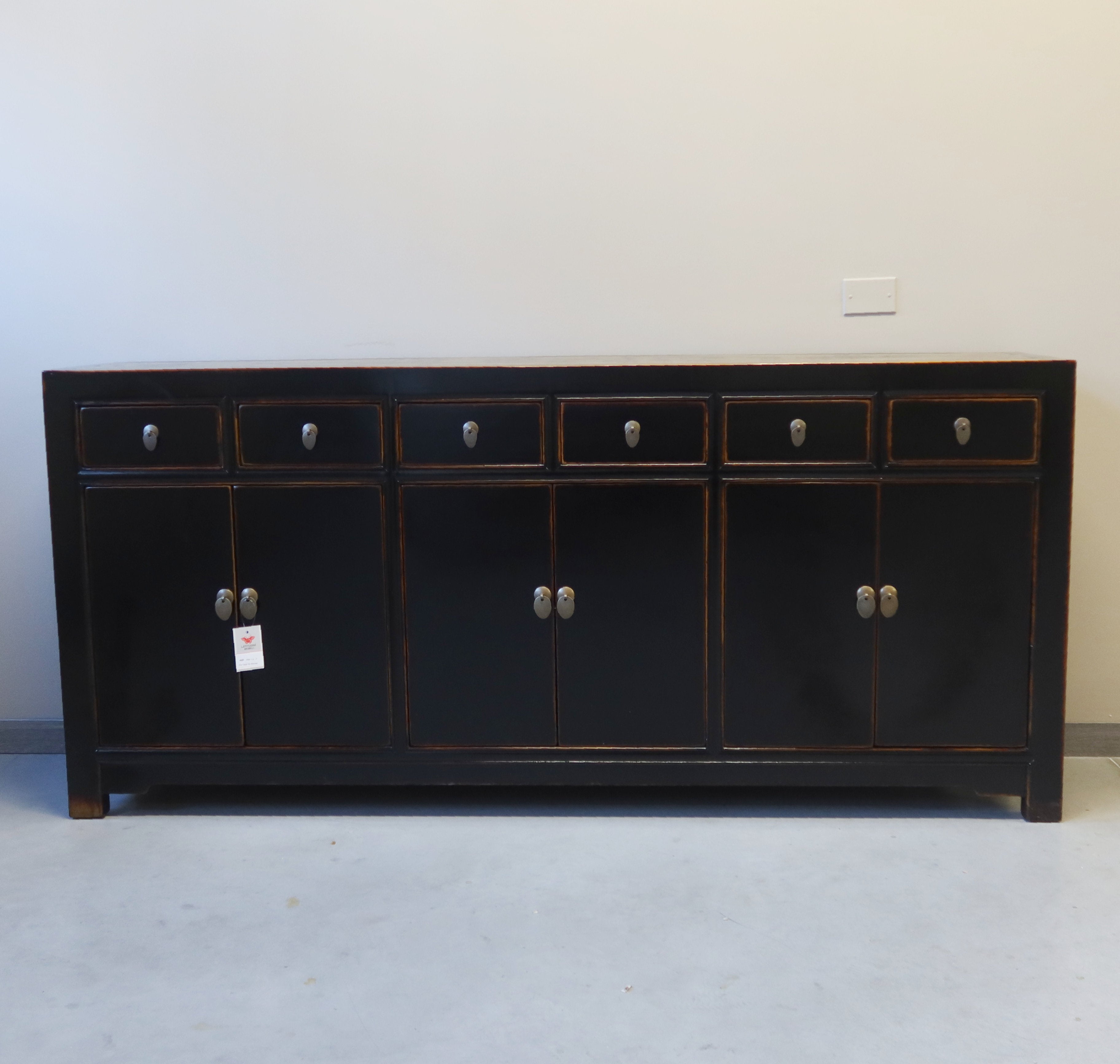 BUFFET CINESE LACCA NERA CON TOP DECORATO