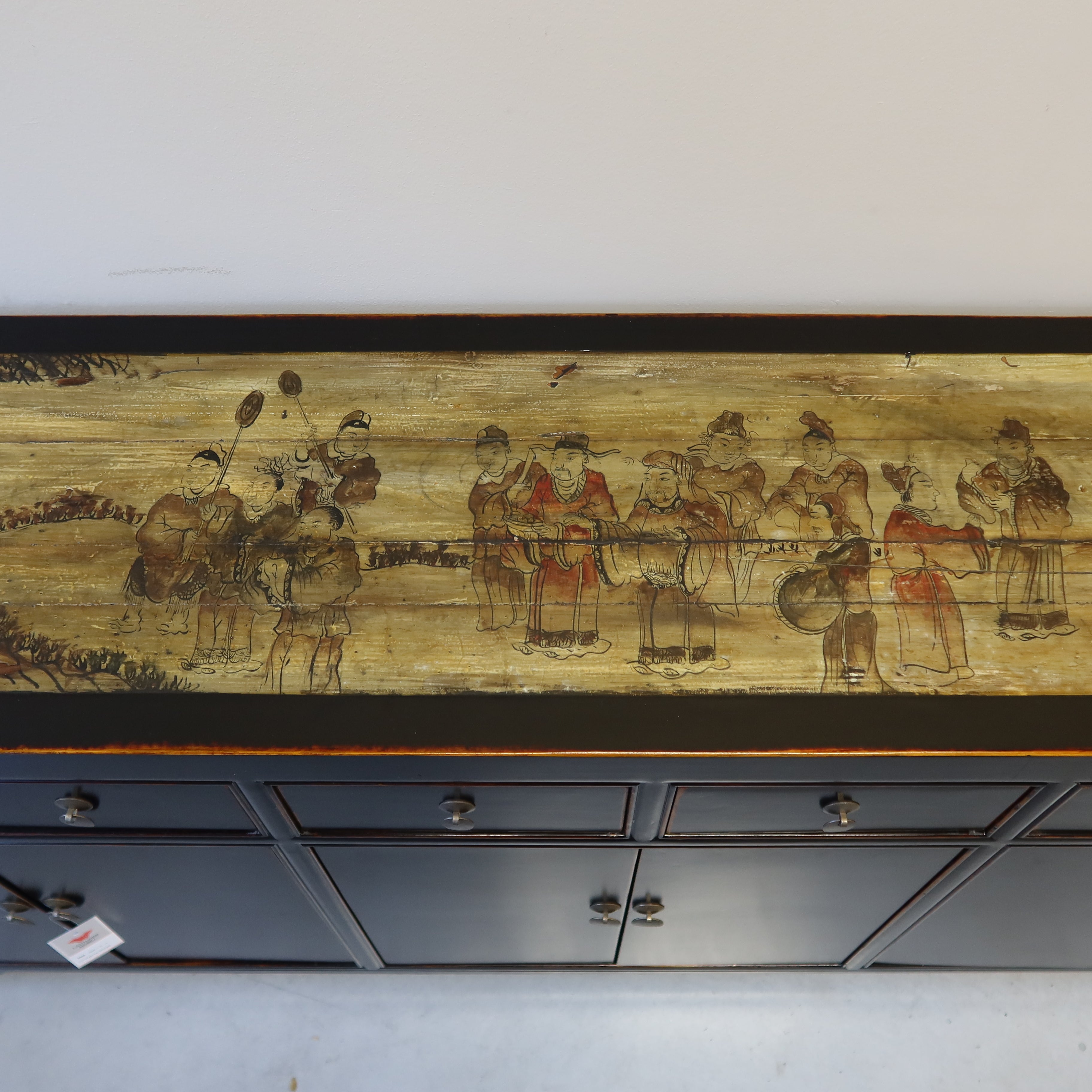 BUFFET CINESE LACCA NERA CON TOP DECORATO