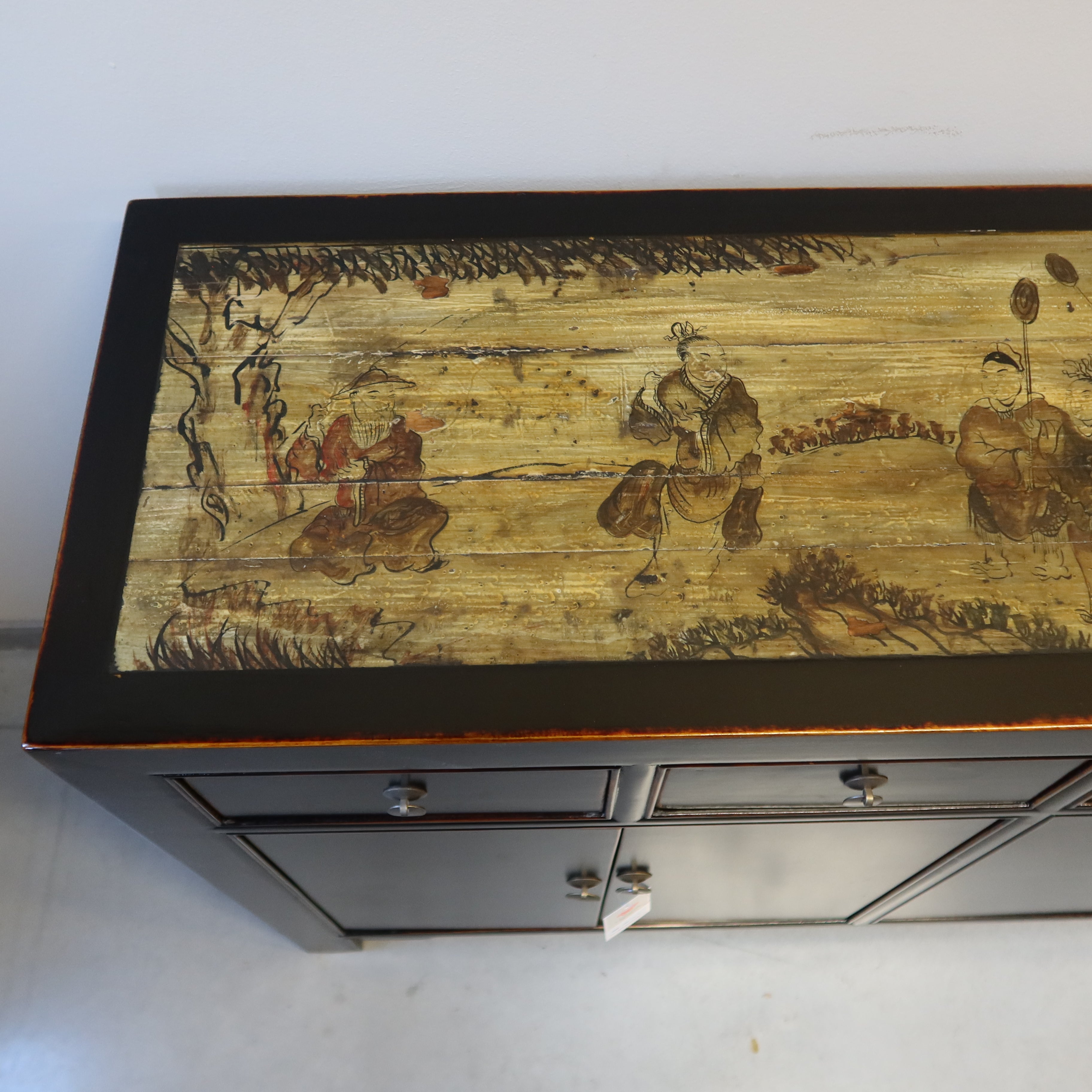 BUFFET CINESE LACCA NERA CON TOP DECORATO