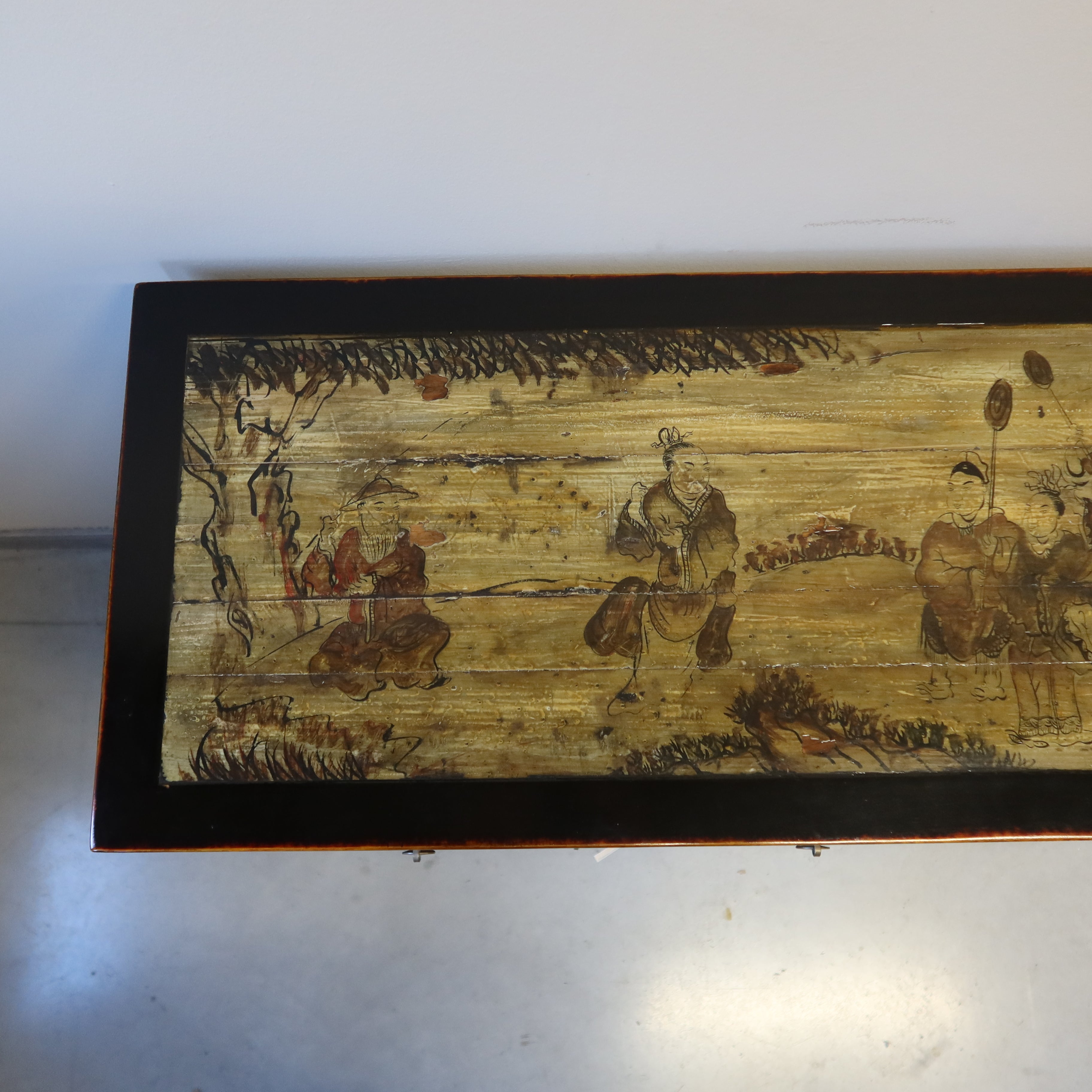 BUFFET CINESE LACCA NERA CON TOP DECORATO