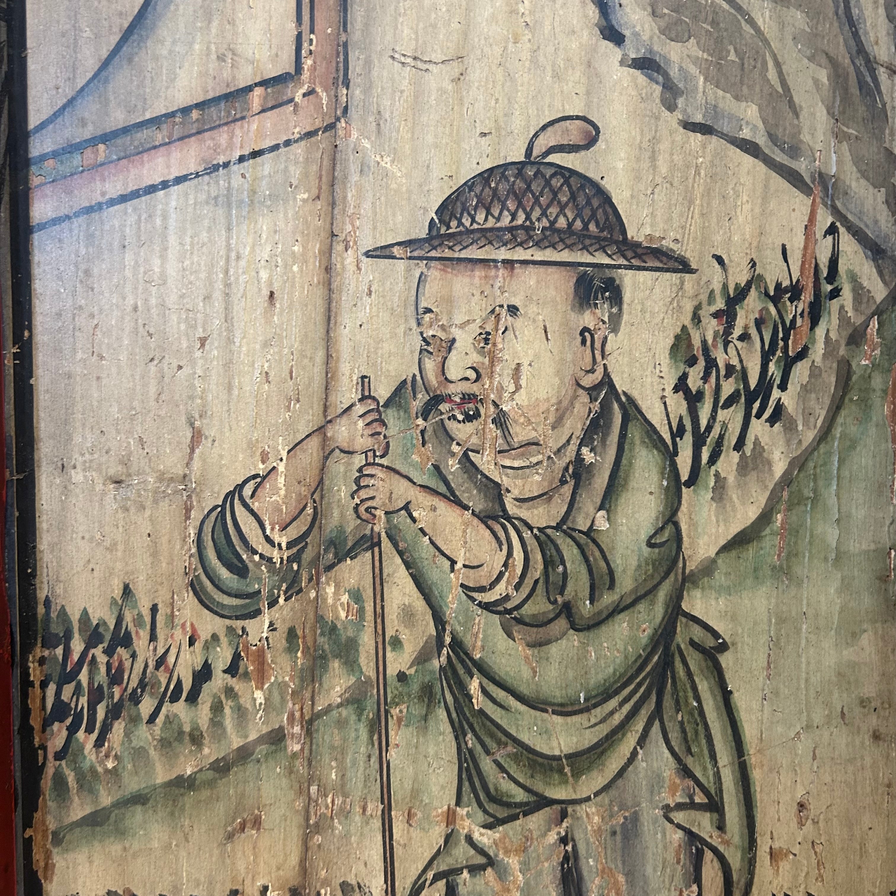 PANNELLO LIGNEO DIPINTO CON CORNICE A SBALZO