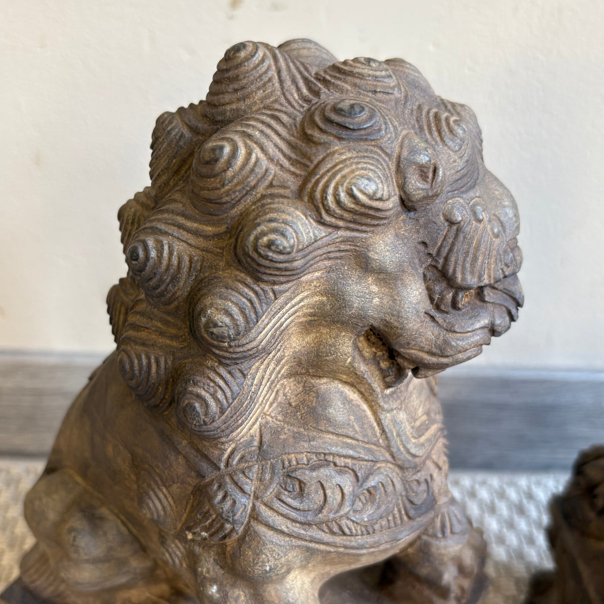 COPPIA DI STATUE CINESI "LEONCANI" GUARDIANI IN PIETRA