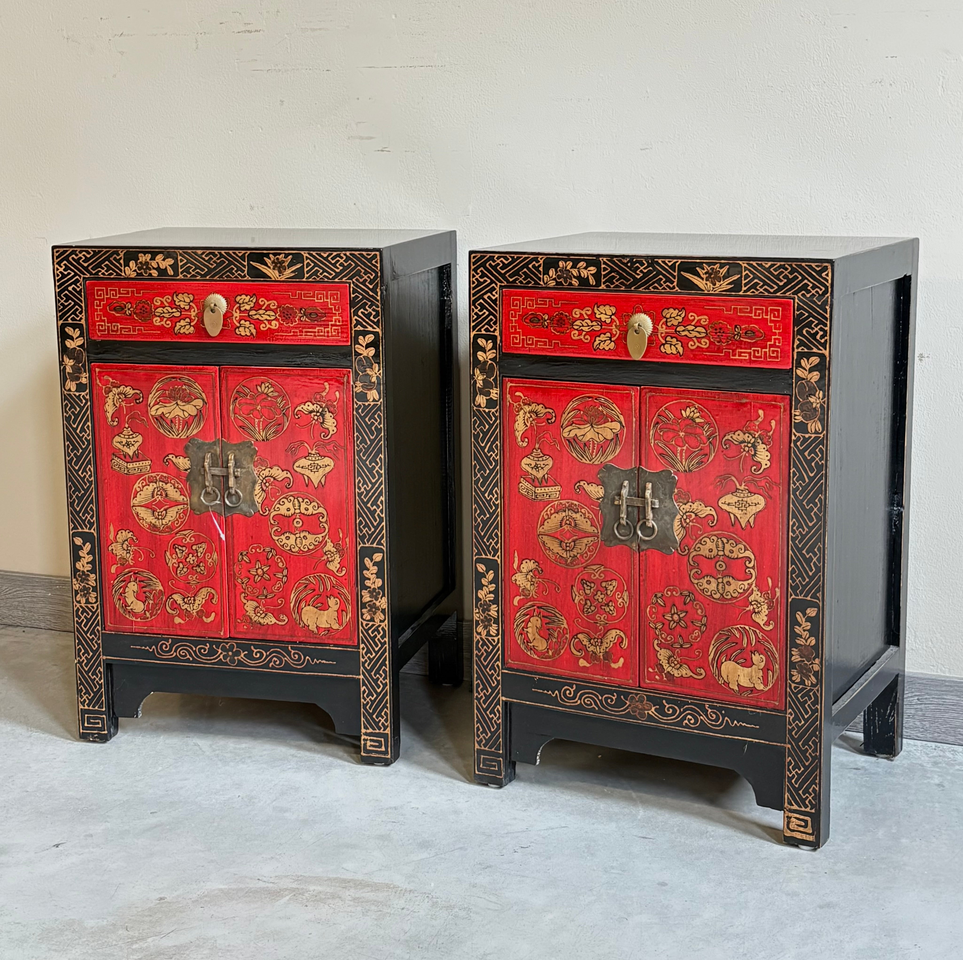 COMODINO SHANXI LACCA DECORATA