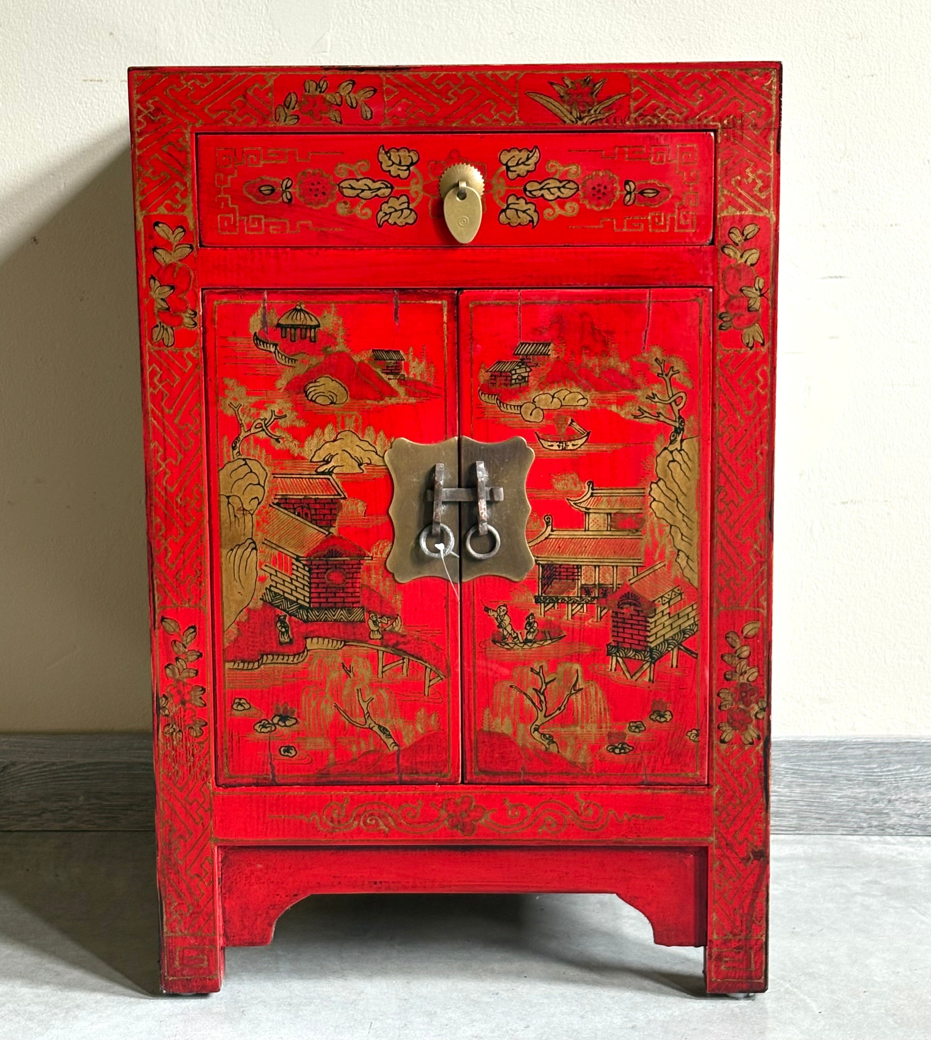 COMODINO CINESE DELLO SHANXI DECORATO