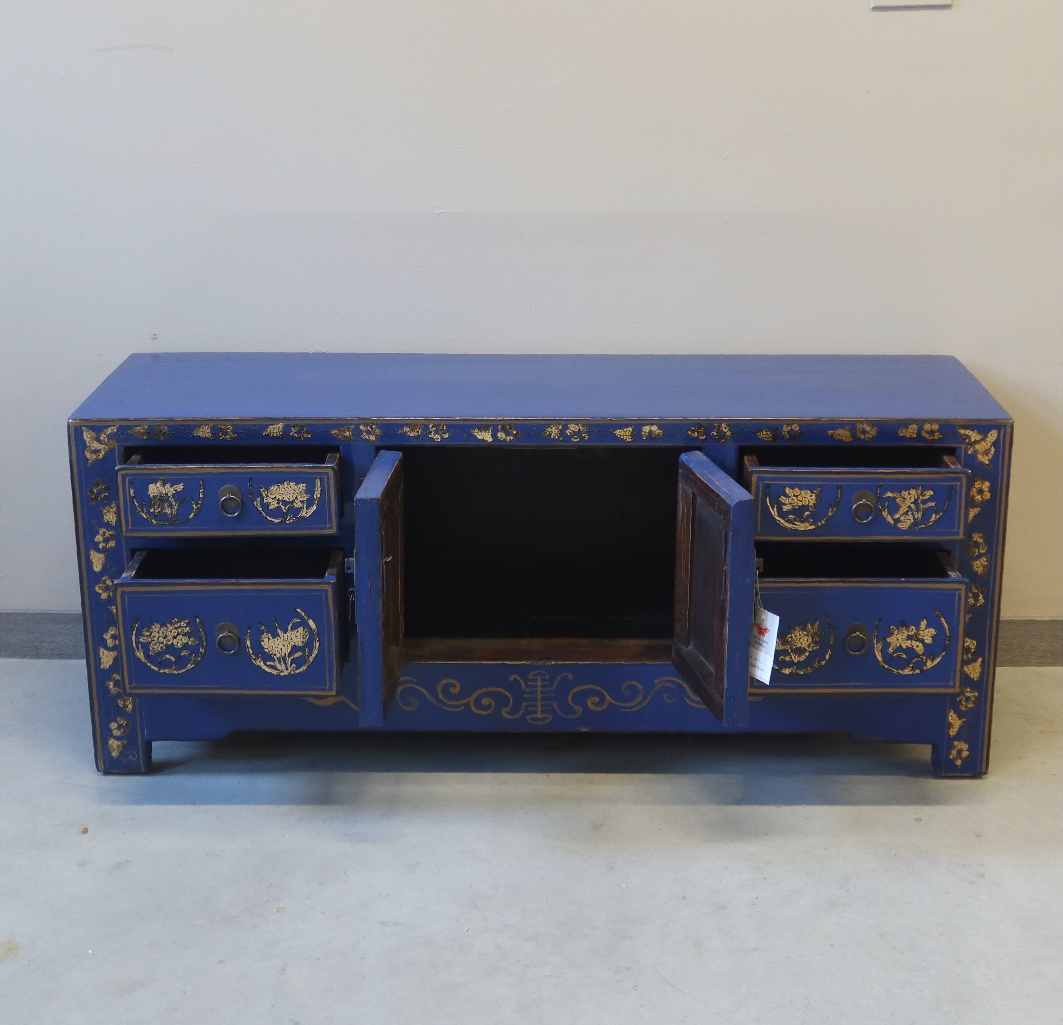 CASSAPANCHINA CINESE DELLO SHANXI IN LACCA DECORATA