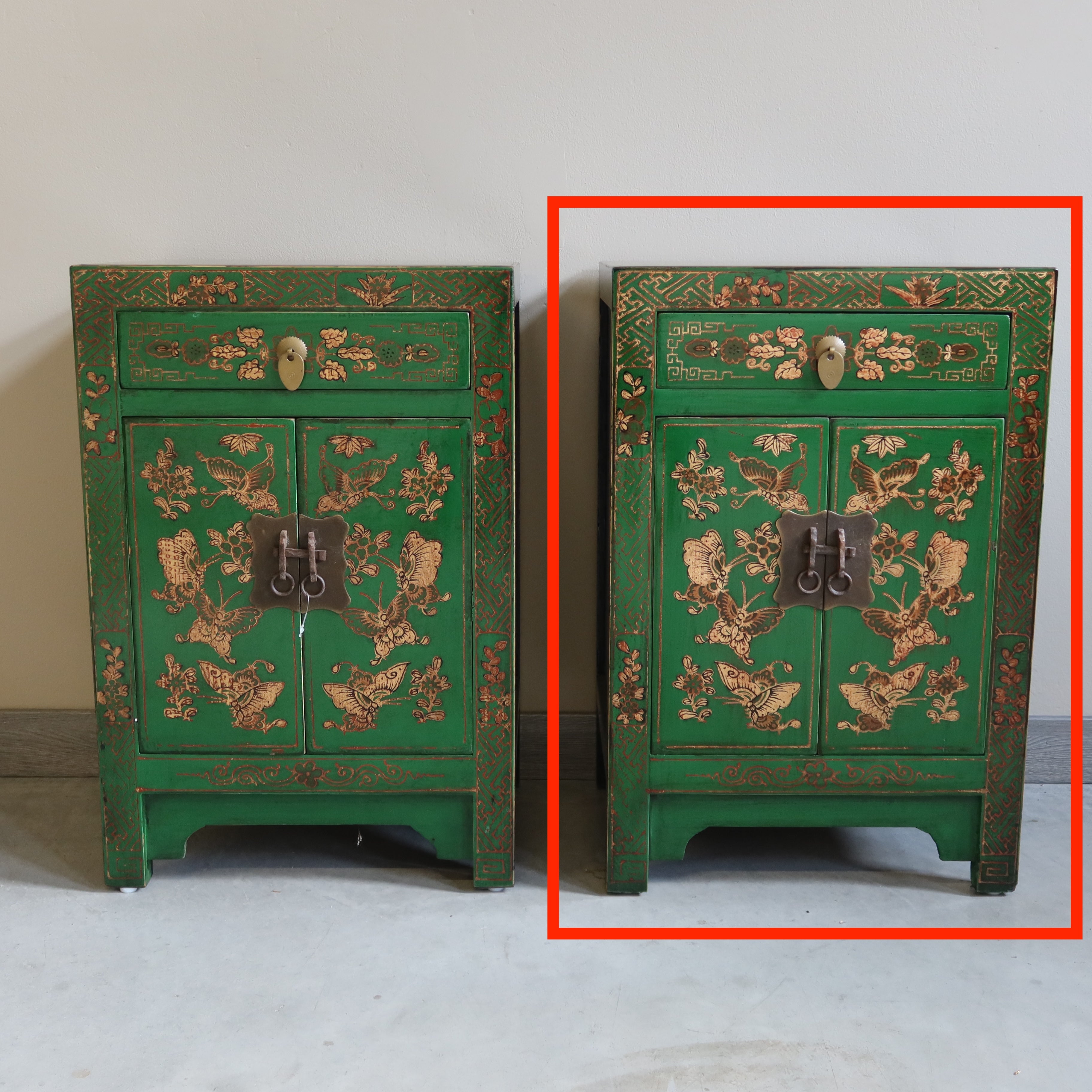 COMODINI CINESI SHANXI LACCA DECORATA