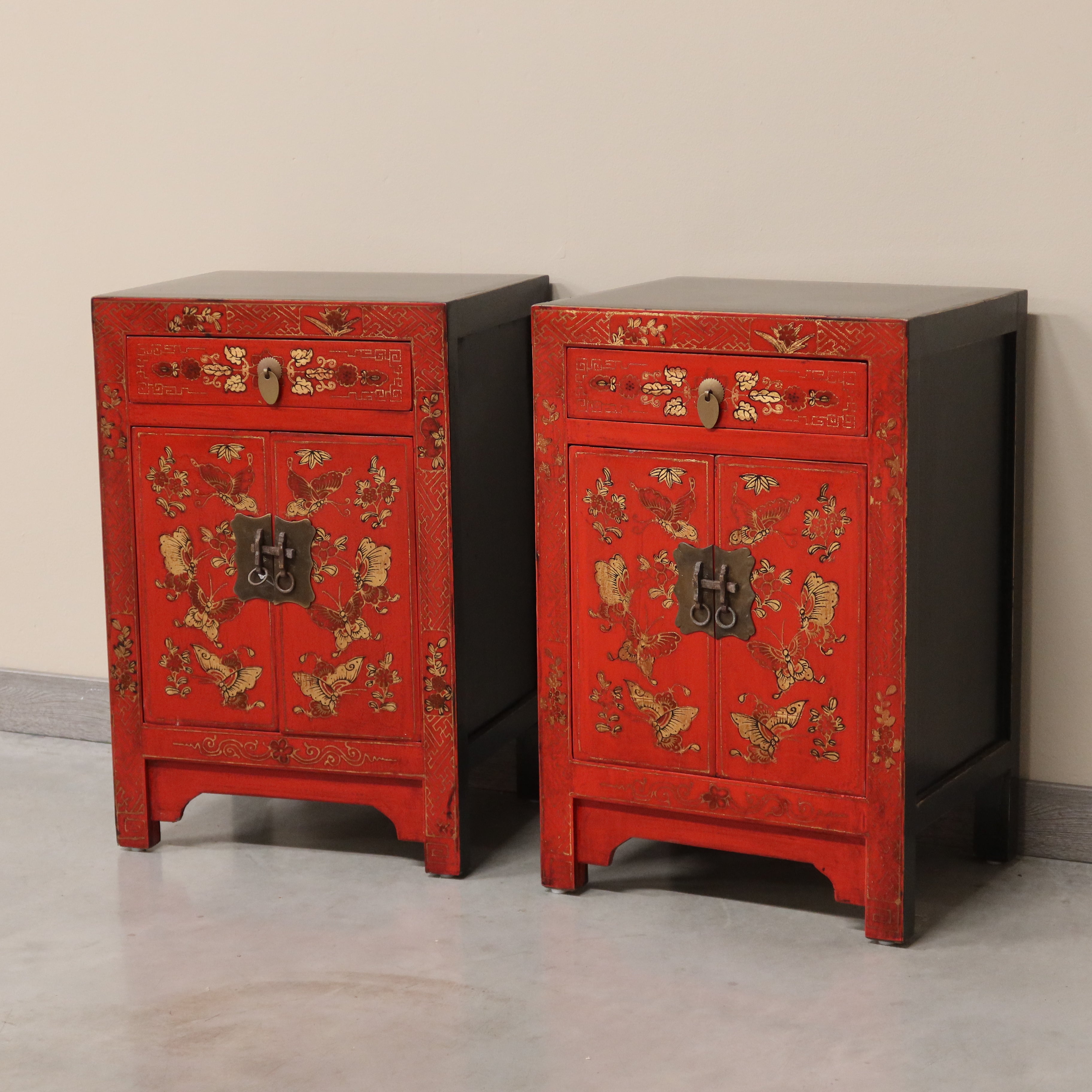 COMODINO CINESE ROSSO SHANXI